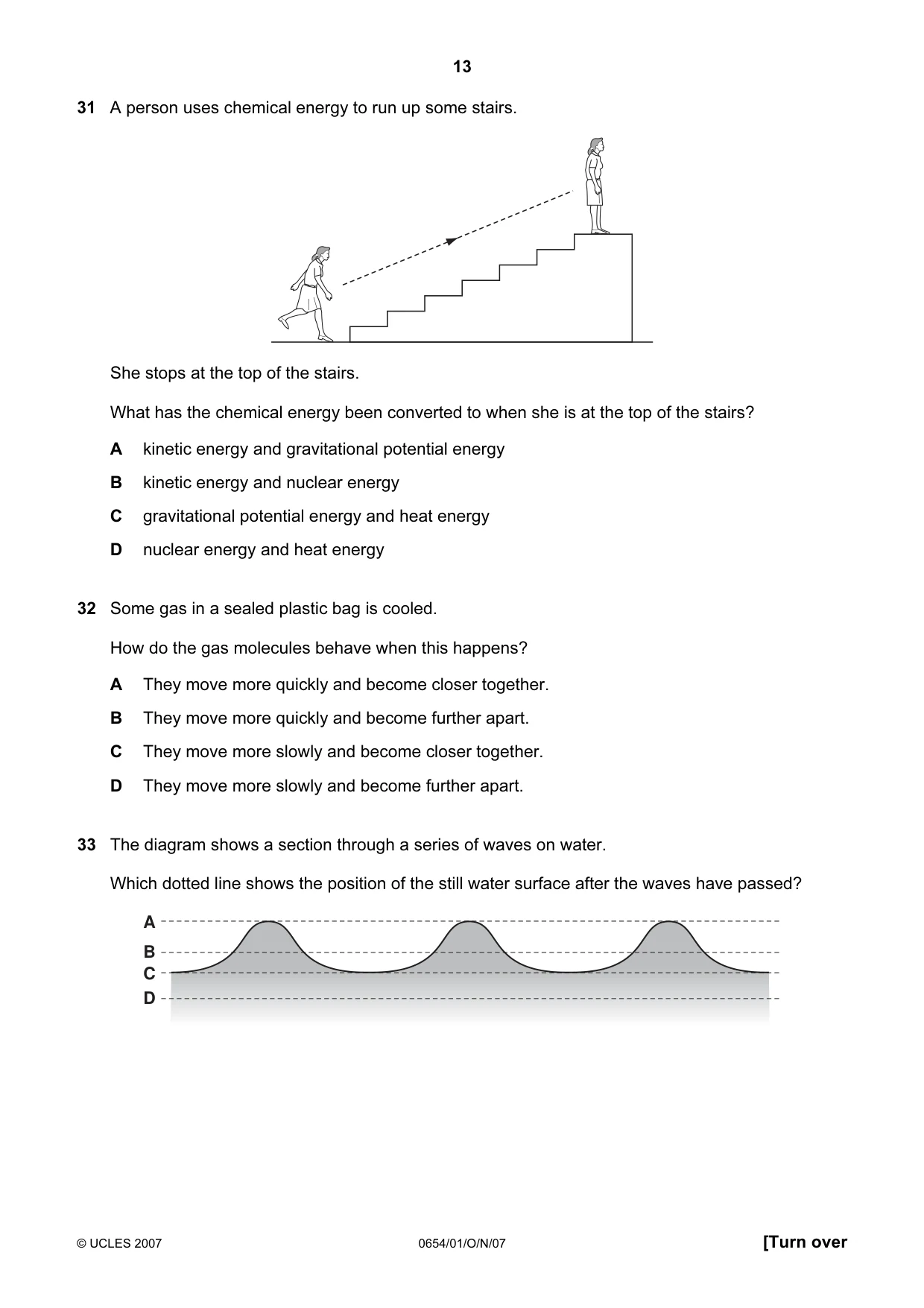 Cambridge IGCSE Sciences - Co-ordinated (Double) 0654 2007 Oct/Nov Paper 1 · Variant 1 question paper, page 13 of 20