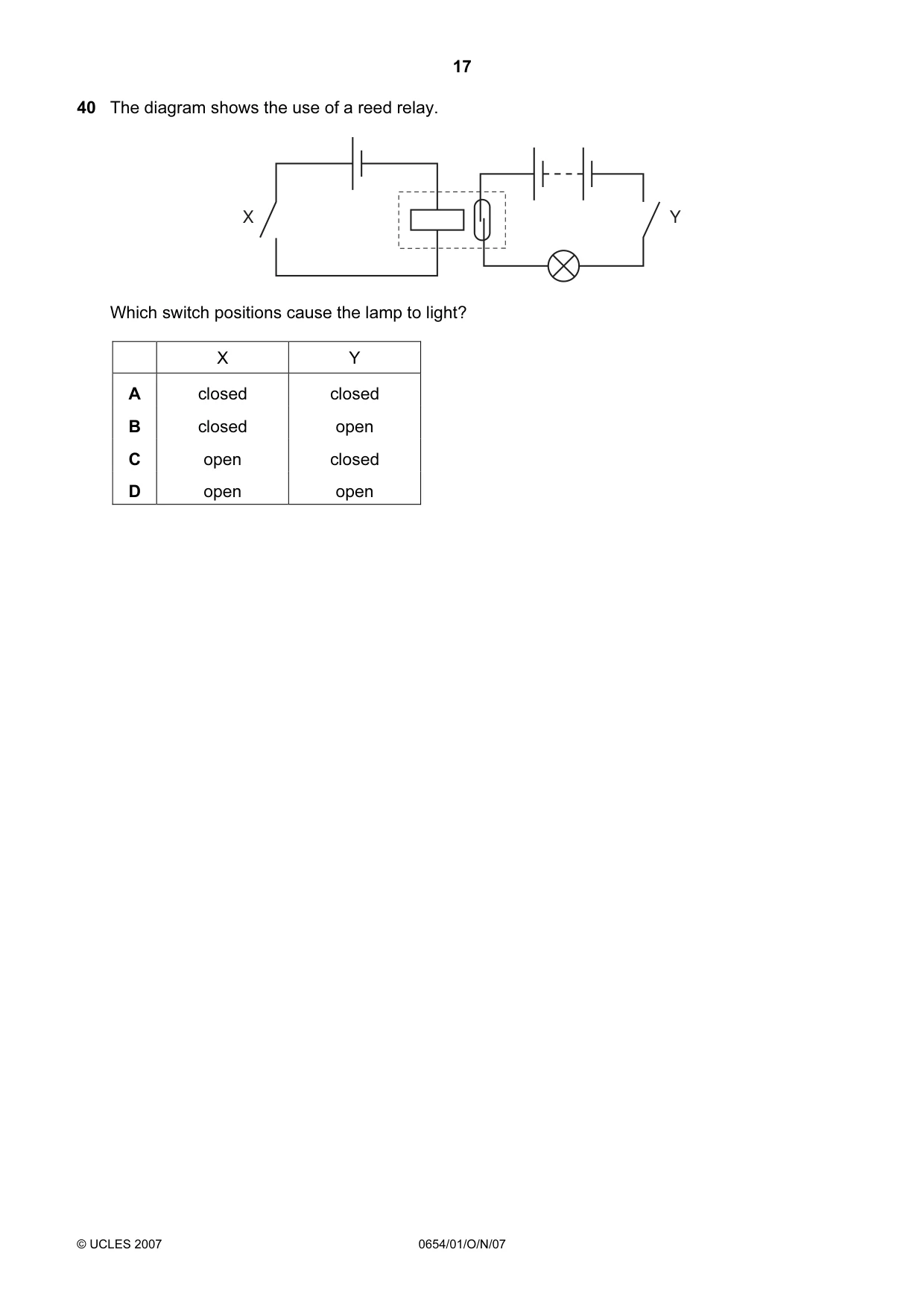 Cambridge IGCSE Sciences - Co-ordinated (Double) 0654 2007 Oct/Nov Paper 1 · Variant 1 question paper, page 17 of 20