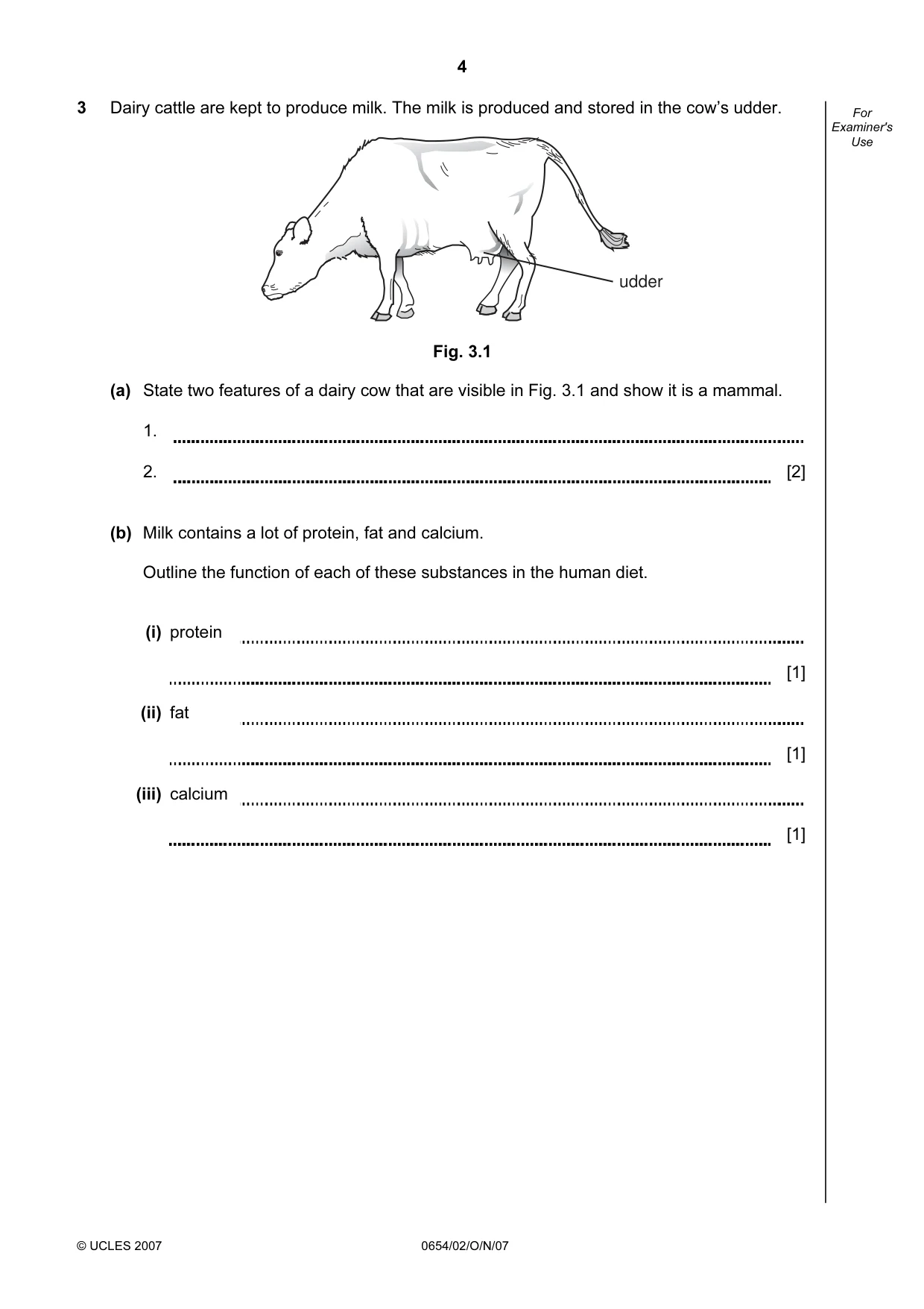 Cambridge IGCSE Sciences - Co-ordinated (Double) 0654 2007 Oct/Nov Paper 2 · Variant 1 question paper, page 4 of 24