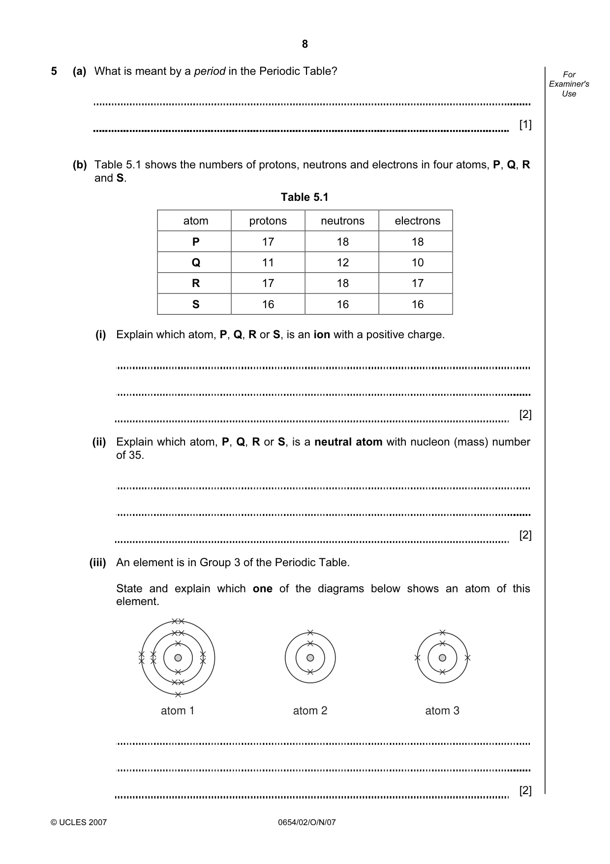 Cambridge IGCSE Sciences - Co-ordinated (Double) 0654 2007 Oct/Nov Paper 2 · Variant 1 question paper, page 8 of 24