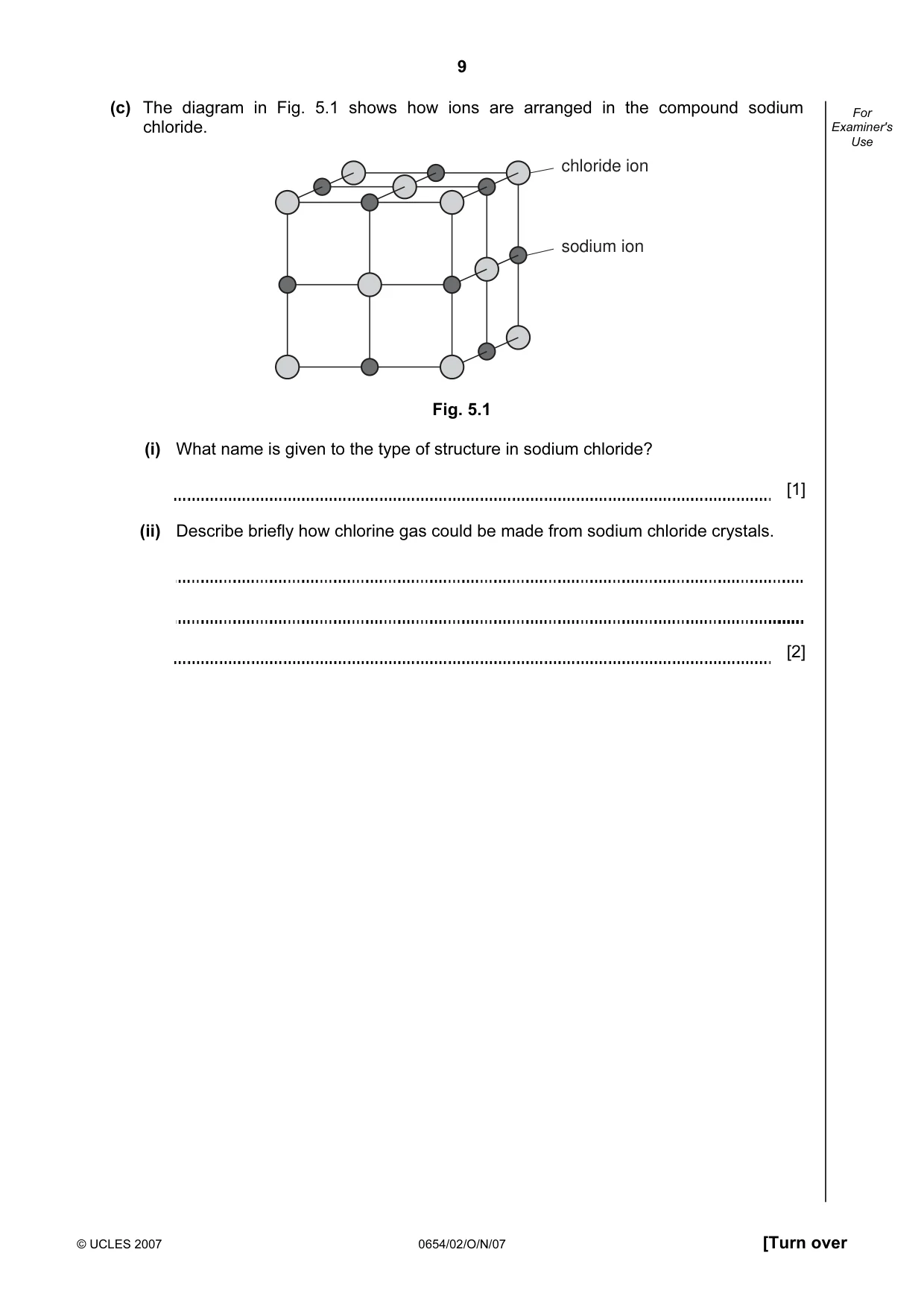 Cambridge IGCSE Sciences - Co-ordinated (Double) 0654 2007 Oct/Nov Paper 2 · Variant 1 question paper, page 9 of 24