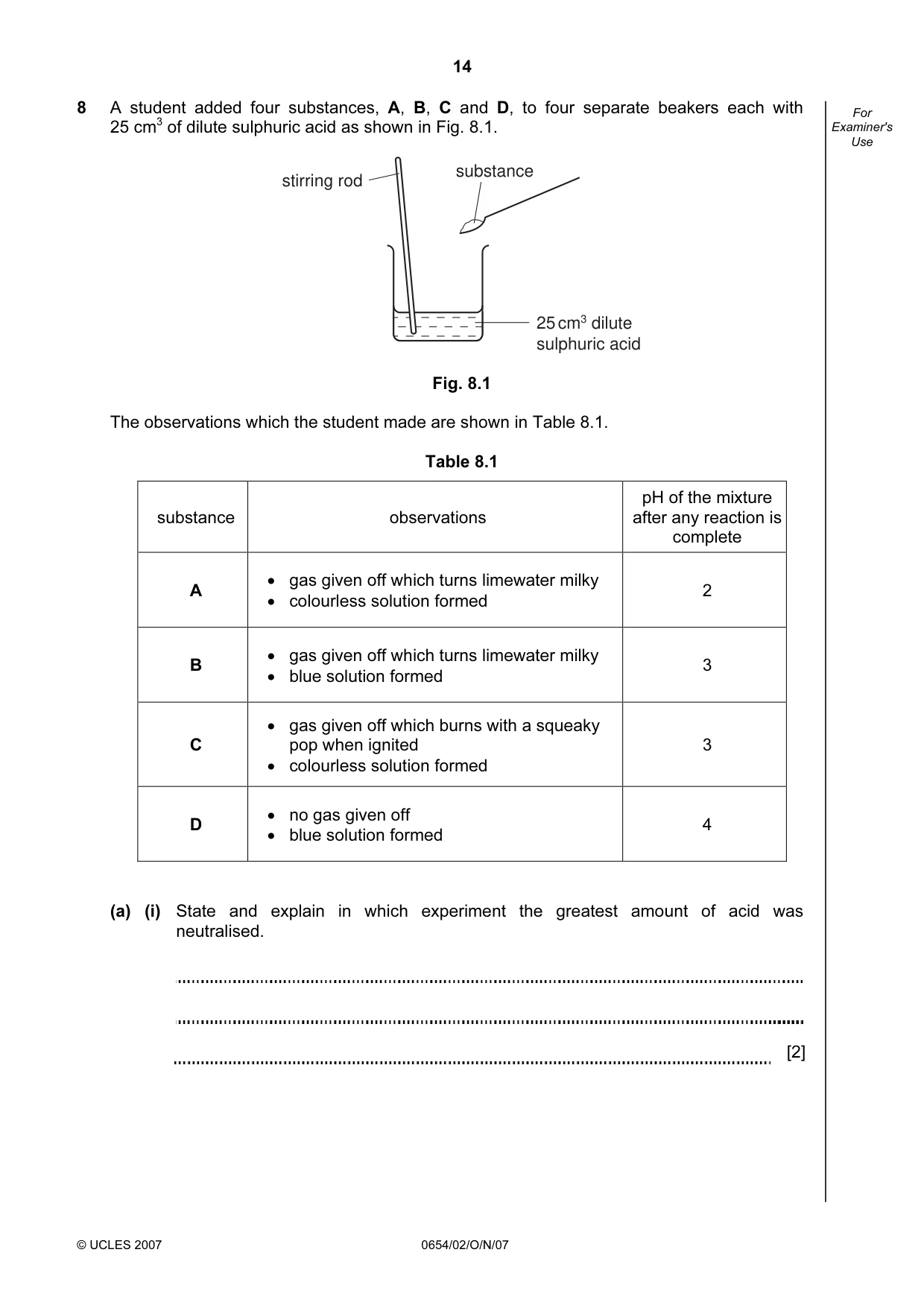 Cambridge IGCSE Sciences - Co-ordinated (Double) 0654 2007 Oct/Nov Paper 2 · Variant 1 question paper, page 14 of 24