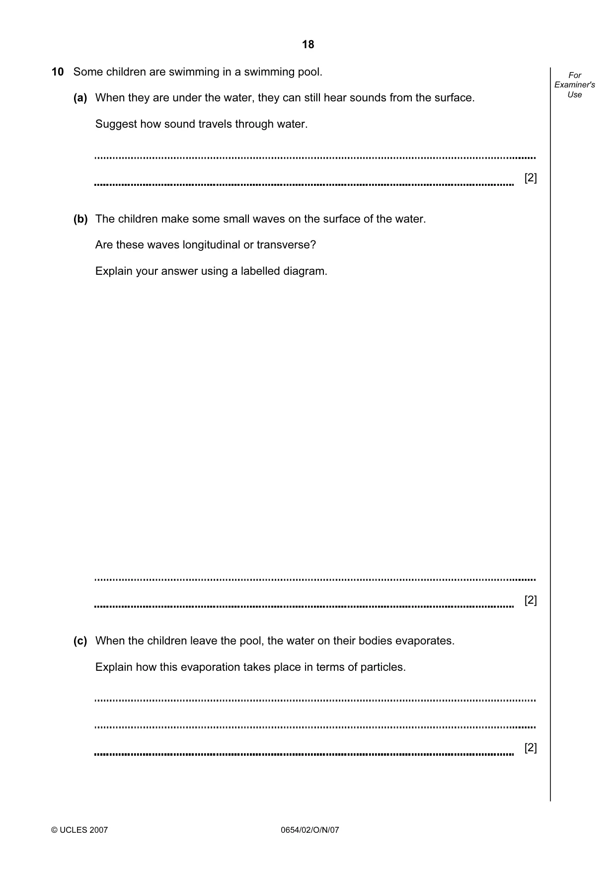 Cambridge IGCSE Sciences - Co-ordinated (Double) 0654 2007 Oct/Nov Paper 2 · Variant 1 question paper, page 18 of 24