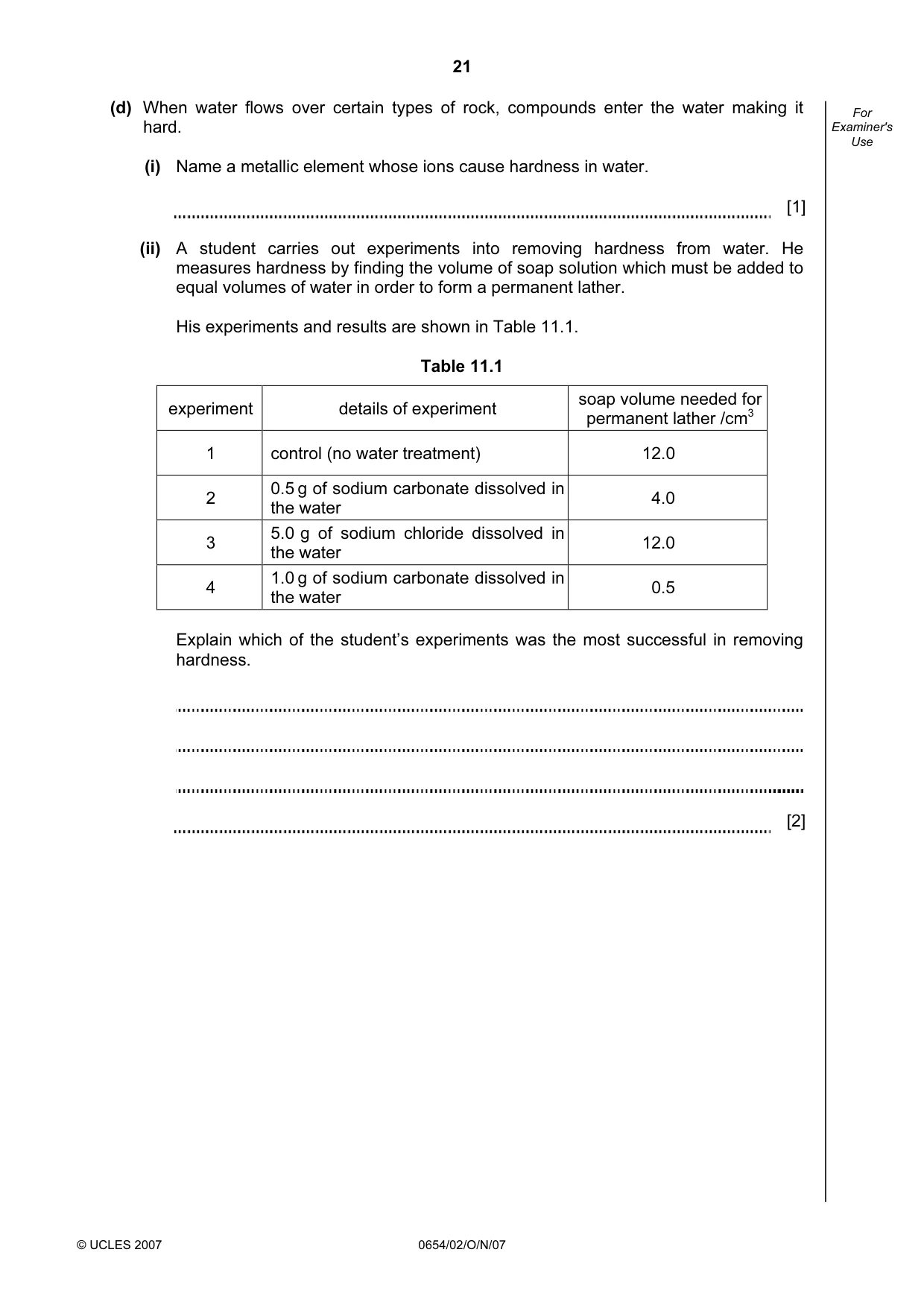 Cambridge IGCSE Sciences - Co-ordinated (Double) 0654 2007 Oct/Nov Paper 2 · Variant 1 question paper, page 21 of 24