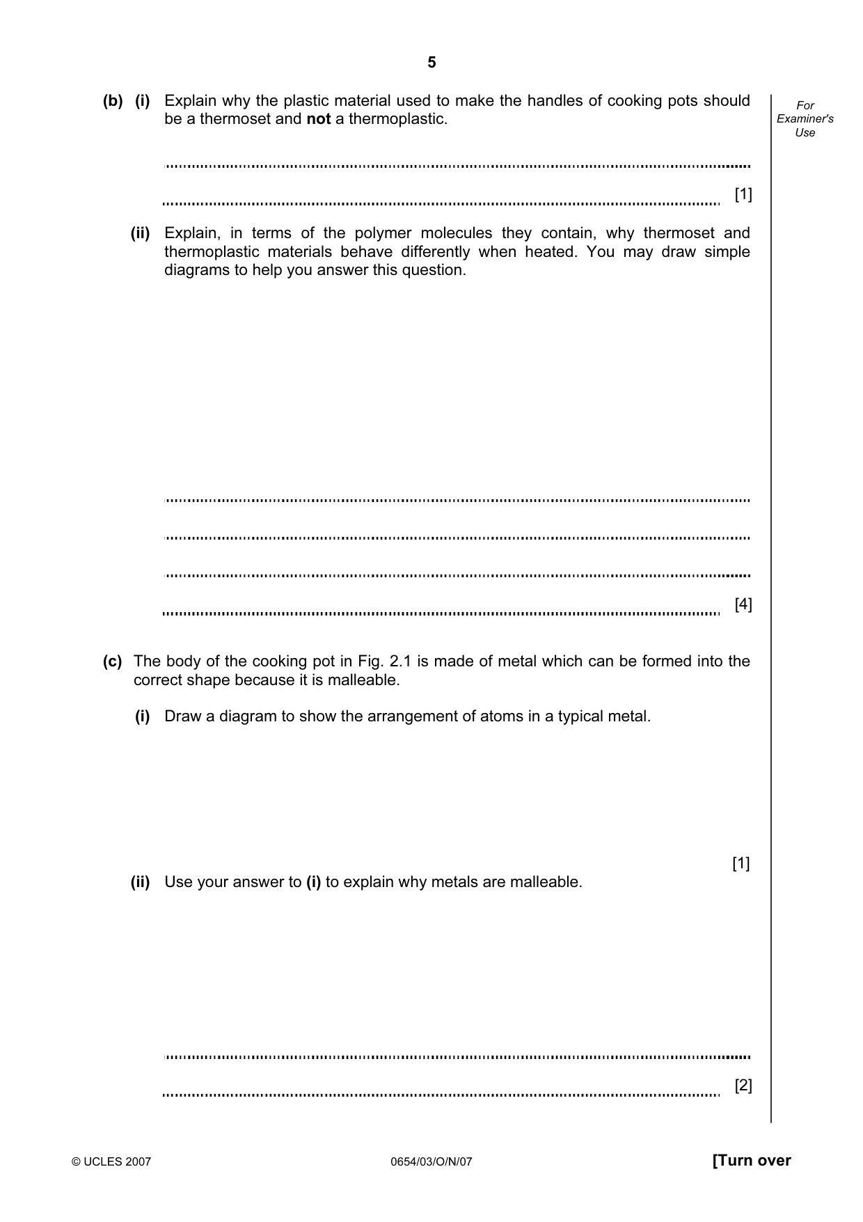 Cambridge IGCSE Sciences - Co-ordinated (Double) 0654 2007 Oct/Nov Paper 3 · Variant 1 question paper, page 5 of 24