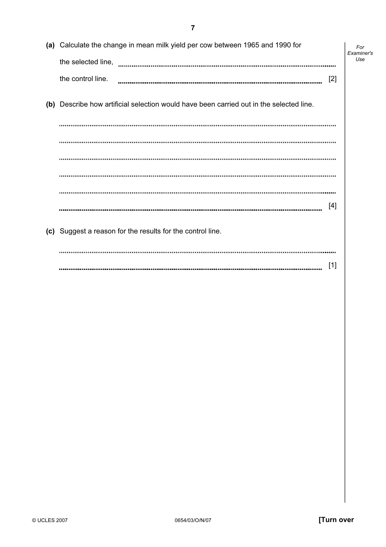 Cambridge IGCSE Sciences - Co-ordinated (Double) 0654 2007 Oct/Nov Paper 3 · Variant 1 question paper, page 7 of 24