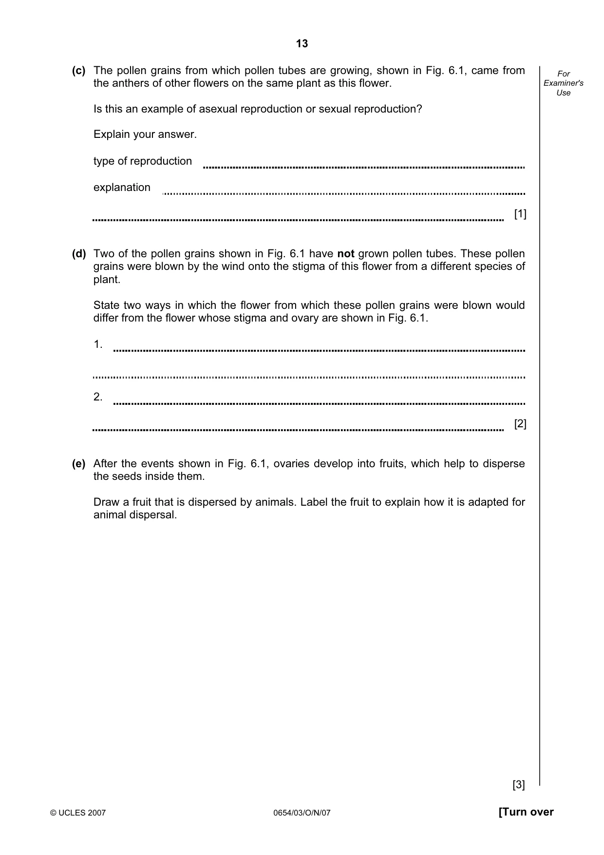 Cambridge IGCSE Sciences - Co-ordinated (Double) 0654 2007 Oct/Nov Paper 3 · Variant 1 question paper, page 13 of 24