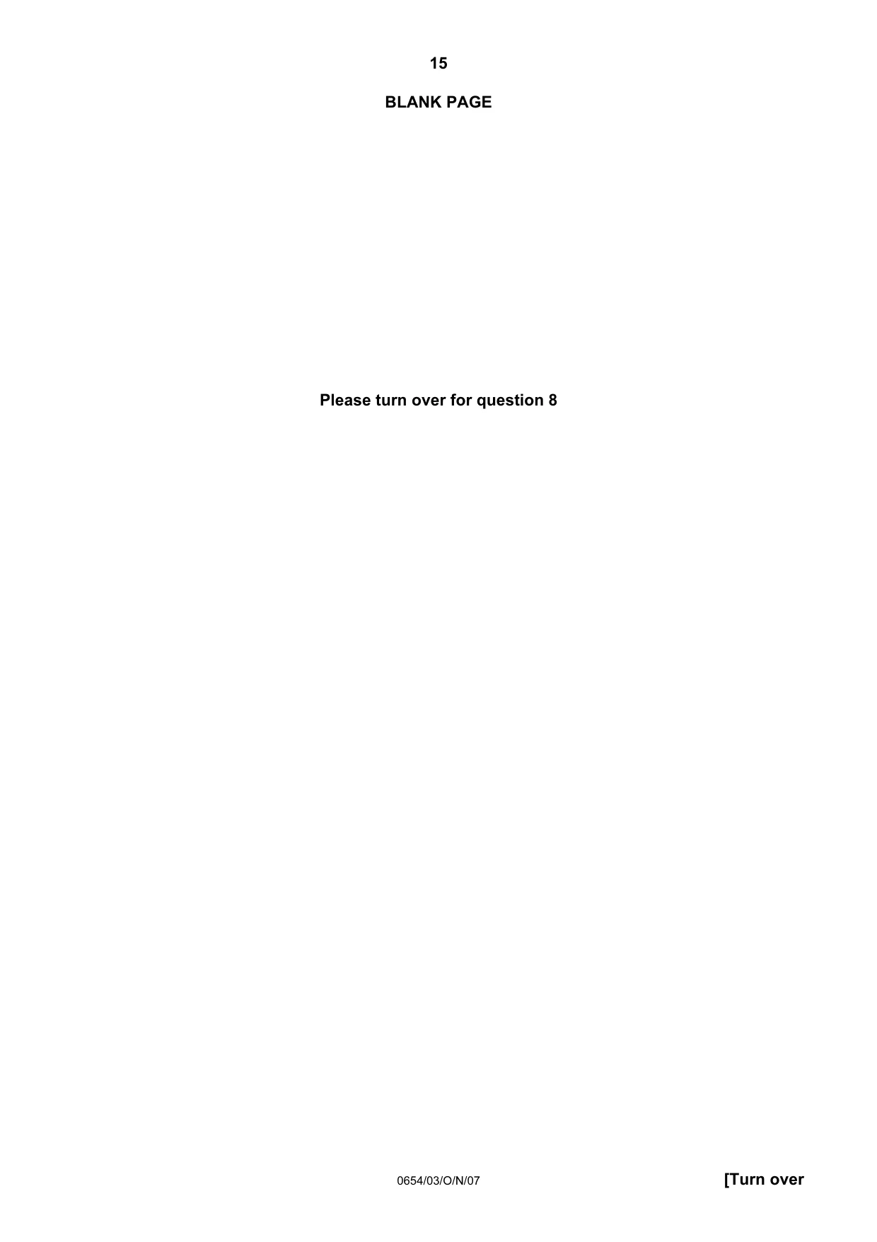 Cambridge IGCSE Sciences - Co-ordinated (Double) 0654 2007 Oct/Nov Paper 3 · Variant 1 question paper, page 15 of 24
