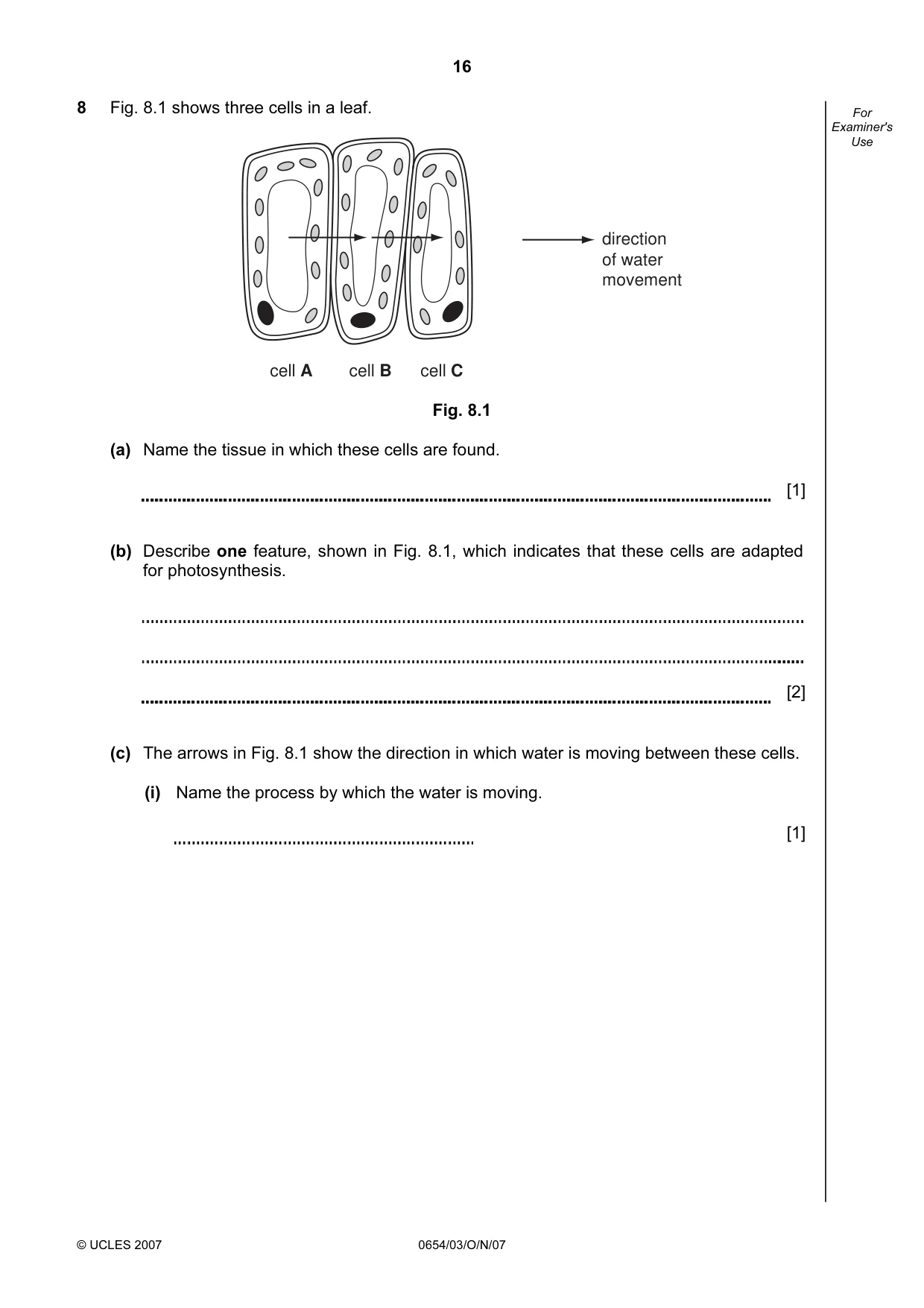 Cambridge IGCSE Sciences - Co-ordinated (Double) 0654 2007 Oct/Nov Paper 3 · Variant 1 question paper, page 16 of 24