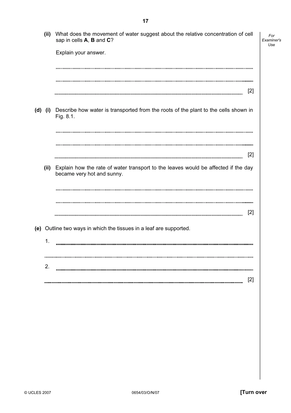 Cambridge IGCSE Sciences - Co-ordinated (Double) 0654 2007 Oct/Nov Paper 3 · Variant 1 question paper, page 17 of 24