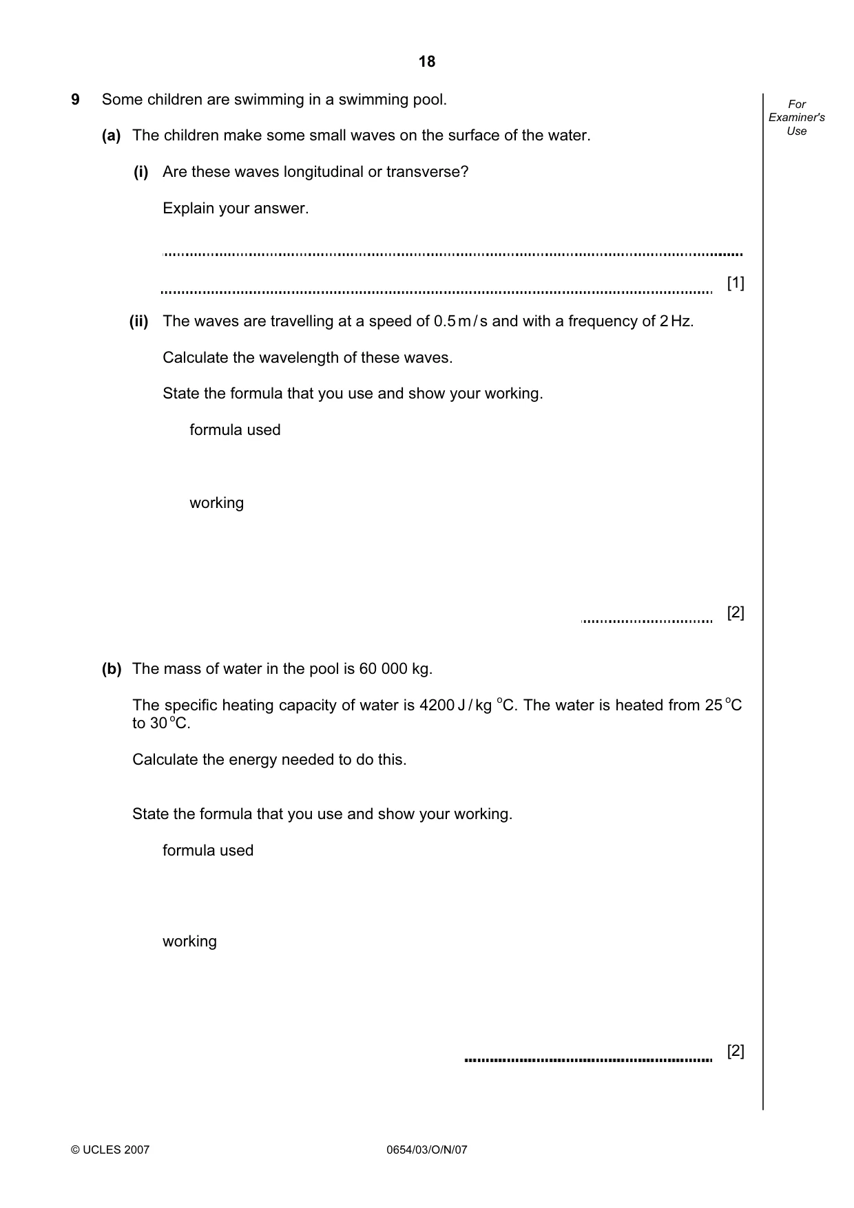 Cambridge IGCSE Sciences - Co-ordinated (Double) 0654 2007 Oct/Nov Paper 3 · Variant 1 question paper, page 18 of 24