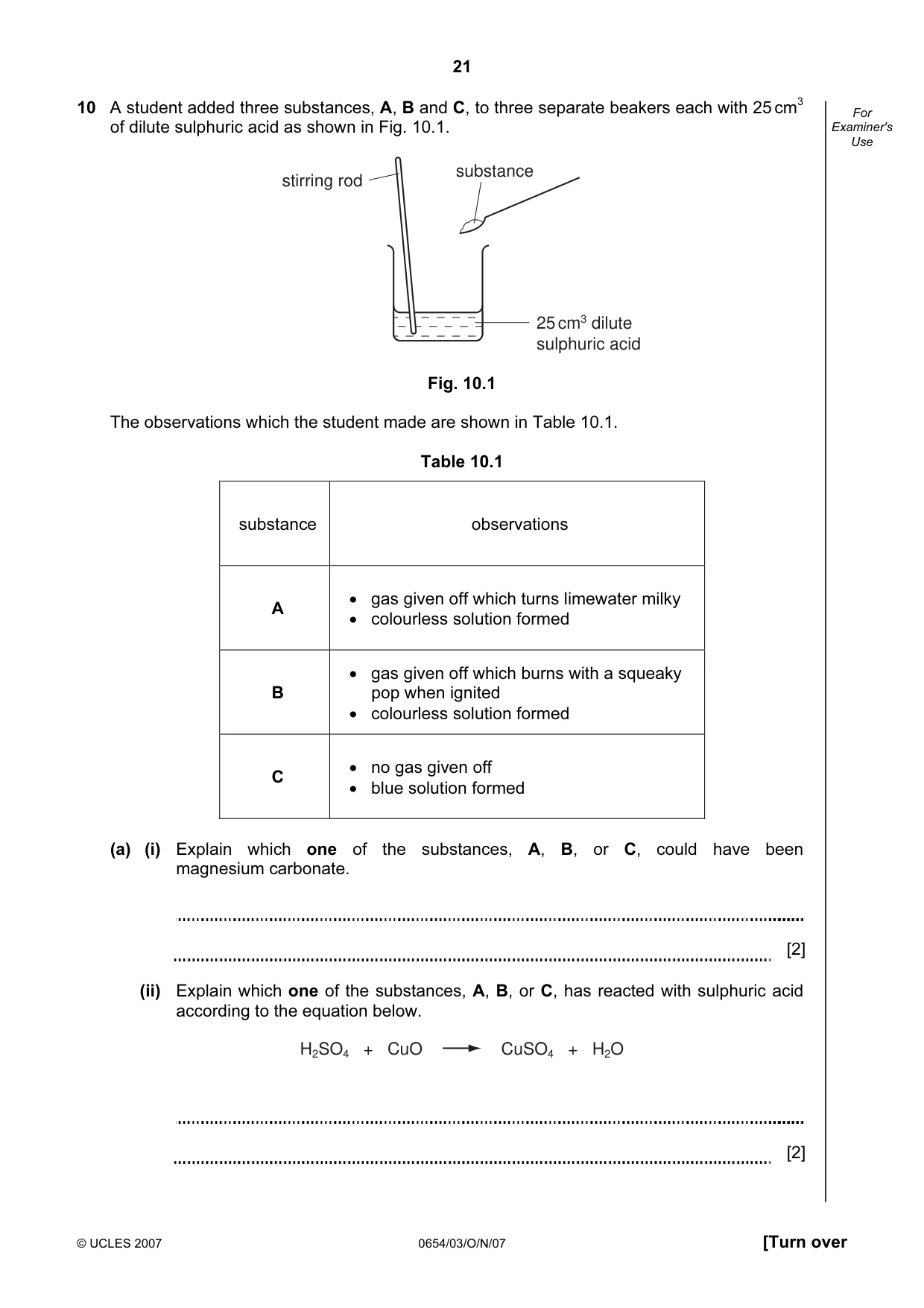 Cambridge IGCSE Sciences - Co-ordinated (Double) 0654 2007 Oct/Nov Paper 3 · Variant 1 question paper, page 21 of 24