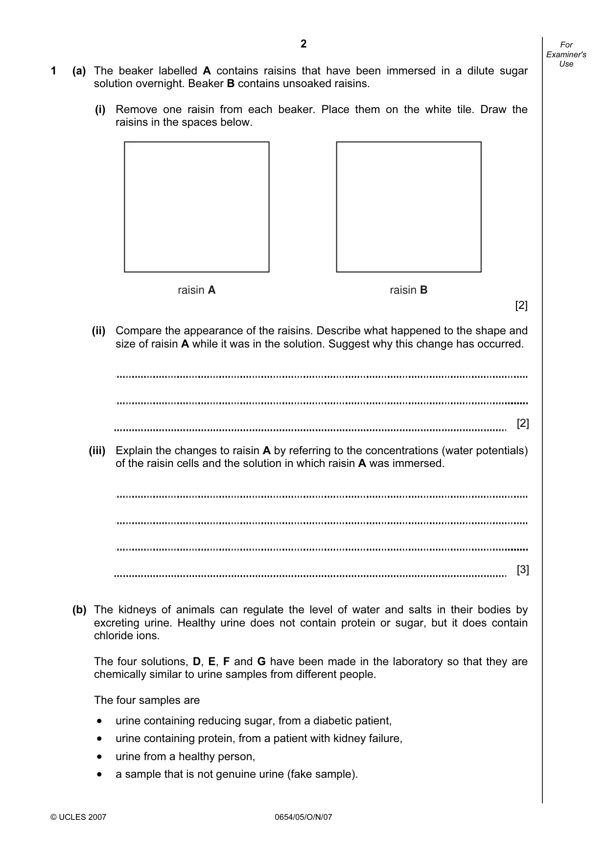 Cambridge IGCSE Sciences - Co-ordinated (Double) 0654 2007 Oct/Nov Paper 5 · Variant 1 question paper, page 2 of 8