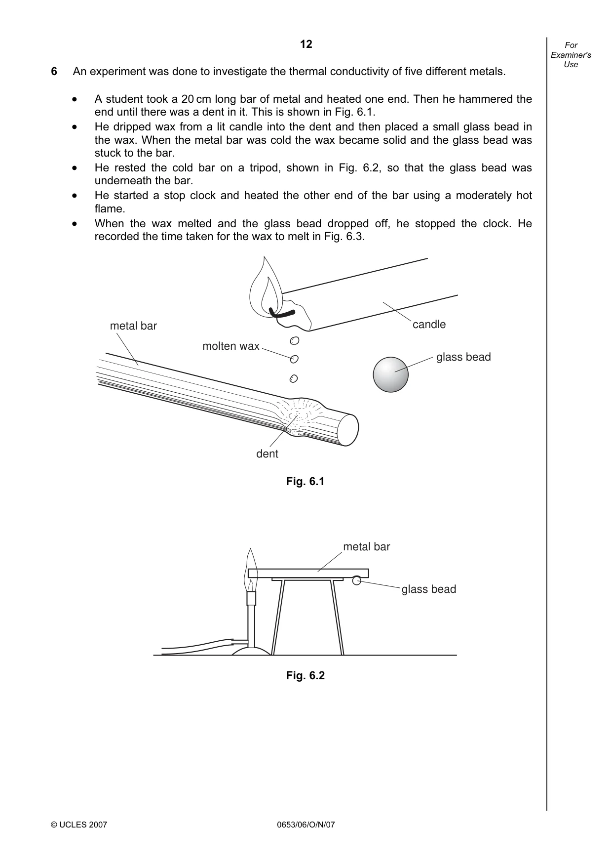 Cambridge IGCSE Sciences - Co-ordinated (Double) 0654 2007 Oct/Nov Paper 6 · Variant 1 question paper, page 12 of 16