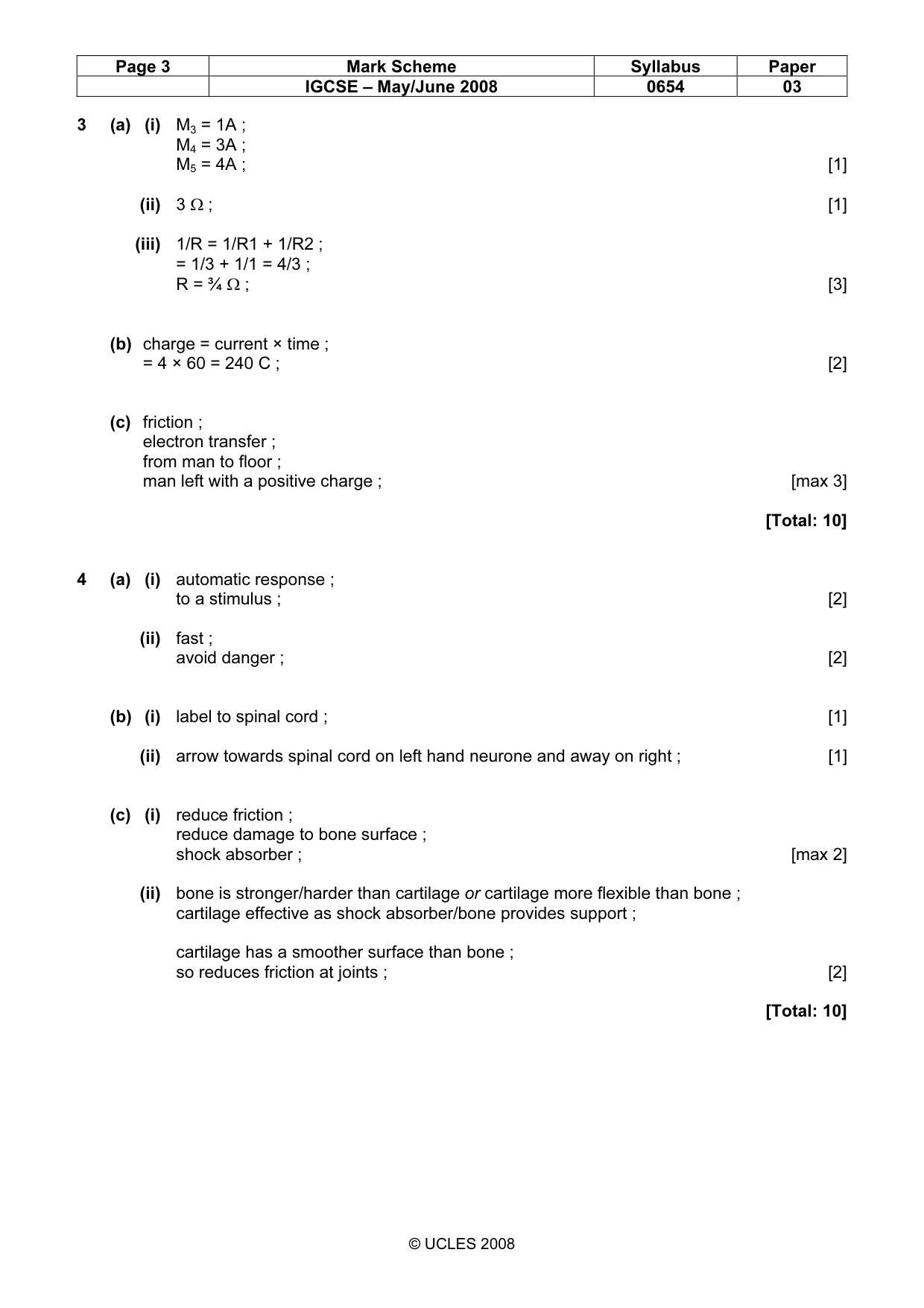 Mark scheme, page 3 of 7