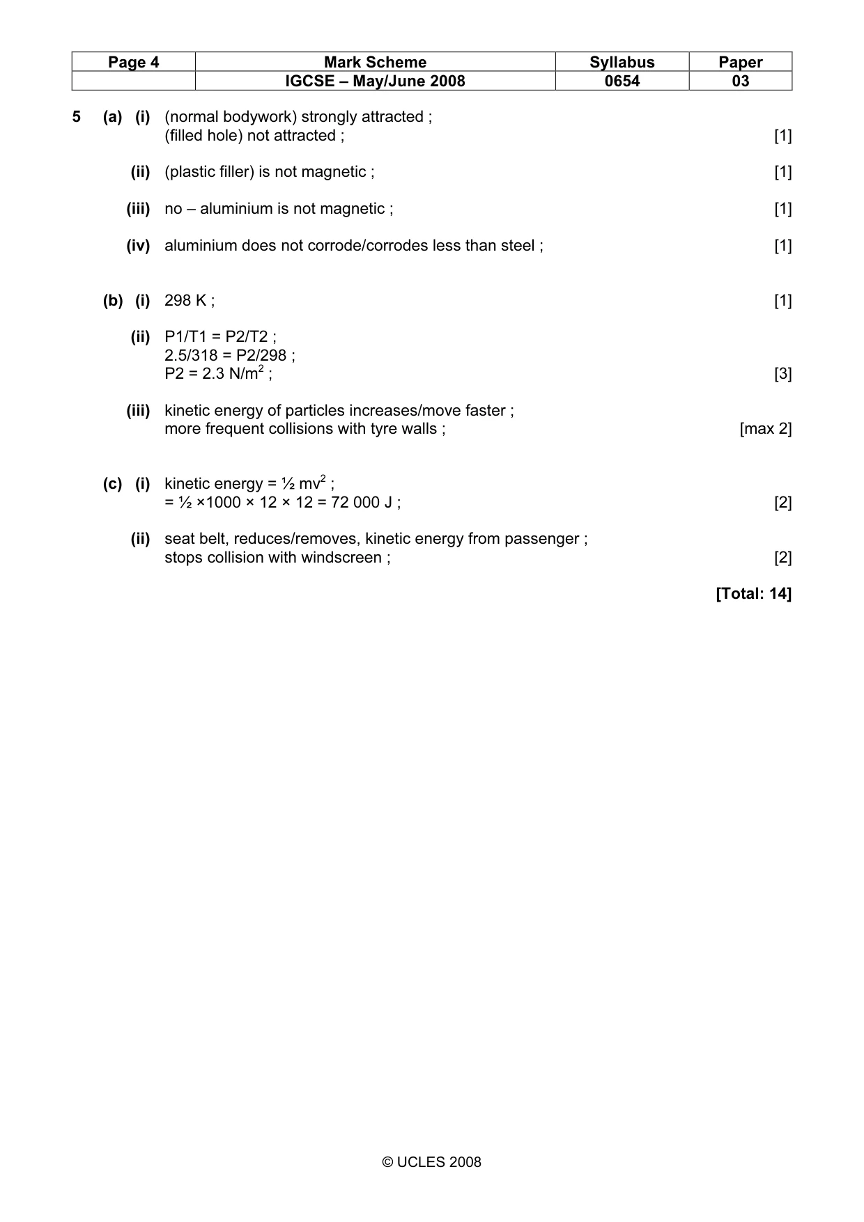 Mark scheme, page 4 of 7