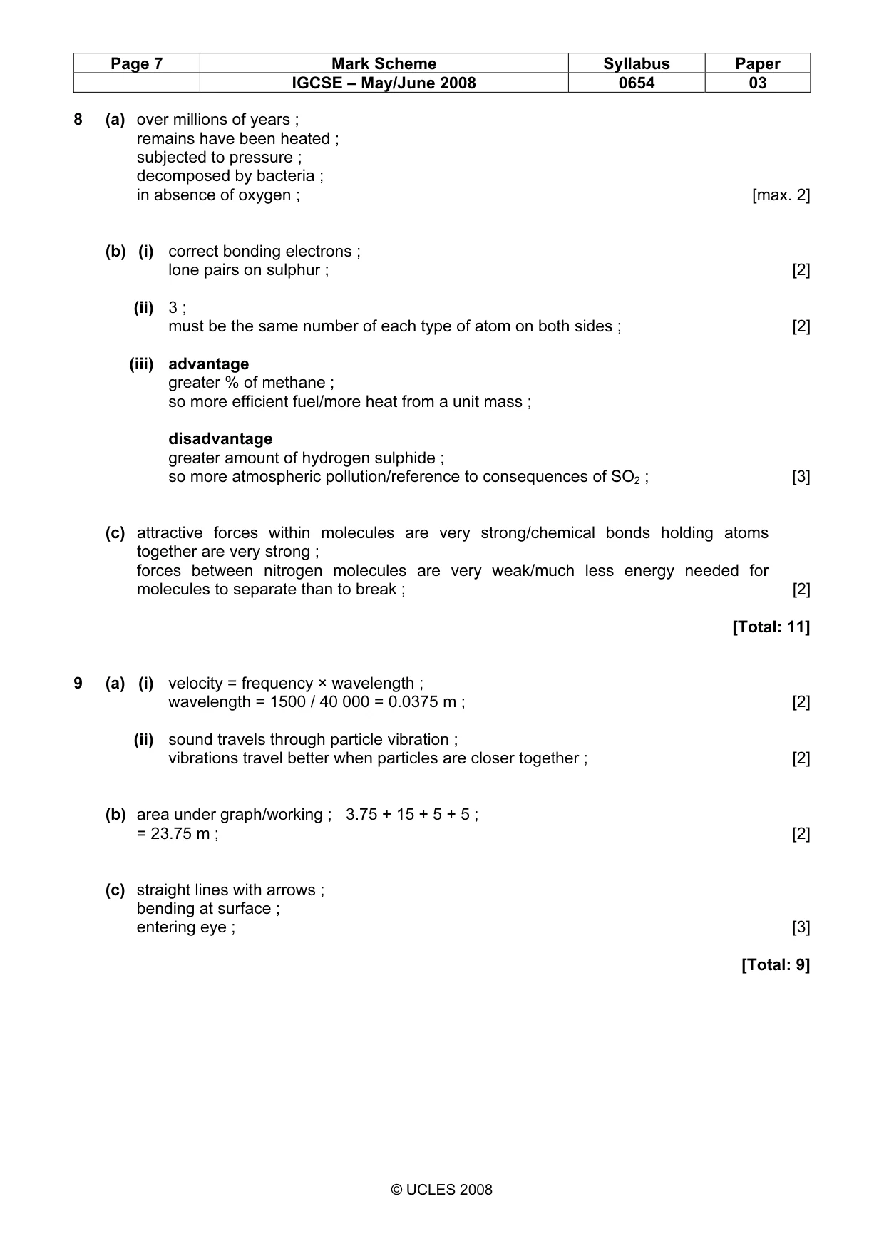 Mark scheme, page 7 of 7