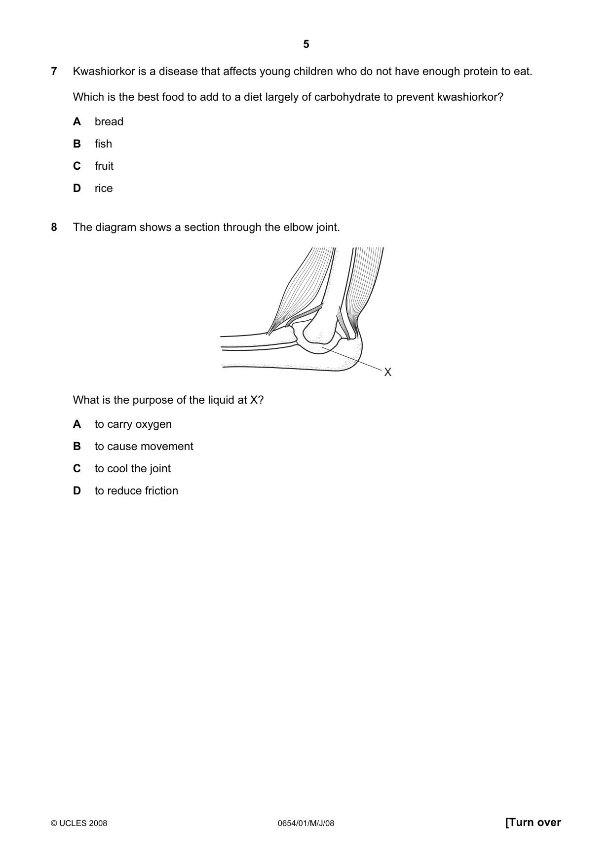 Cambridge IGCSE Sciences - Co-ordinated (Double) 0654 2008 May/June Paper 1 · Variant 1 question paper, page 5 of 20