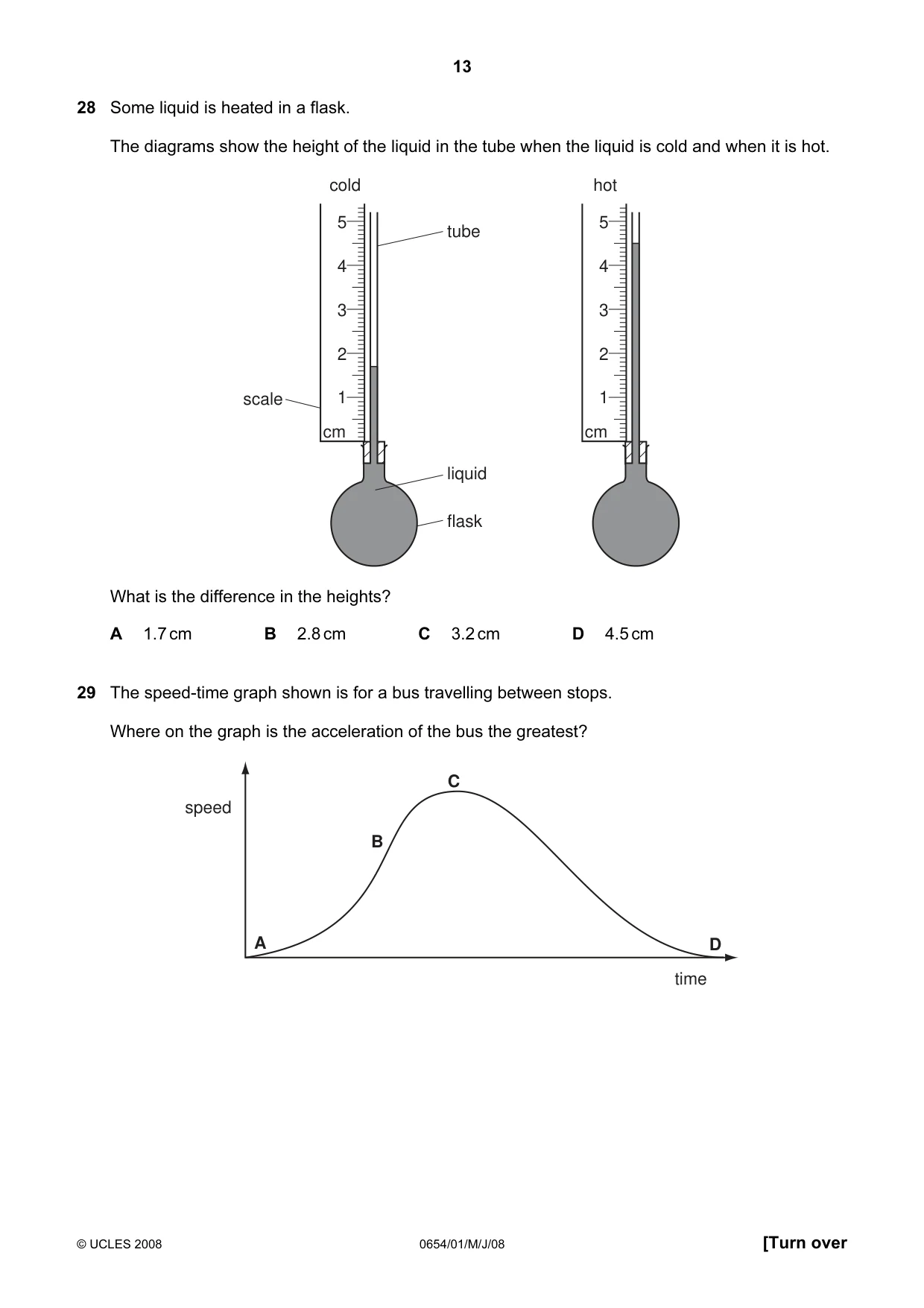 Cambridge IGCSE Sciences - Co-ordinated (Double) 0654 2008 May/June Paper 1 · Variant 1 question paper, page 13 of 20