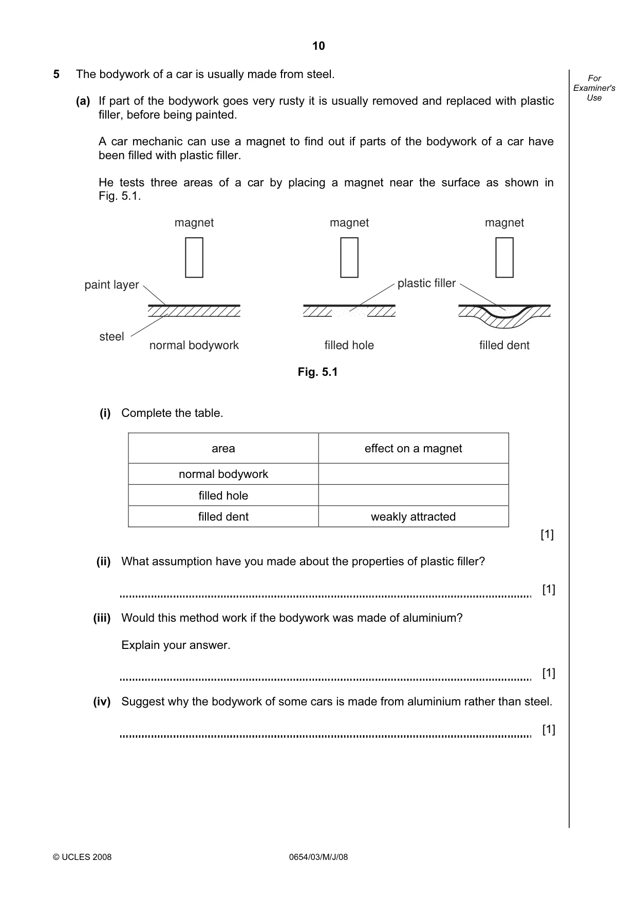 Cambridge IGCSE Sciences - Co-ordinated (Double) 0654 2008 May/June Paper 3 · Variant 1 question paper, page 10 of 24