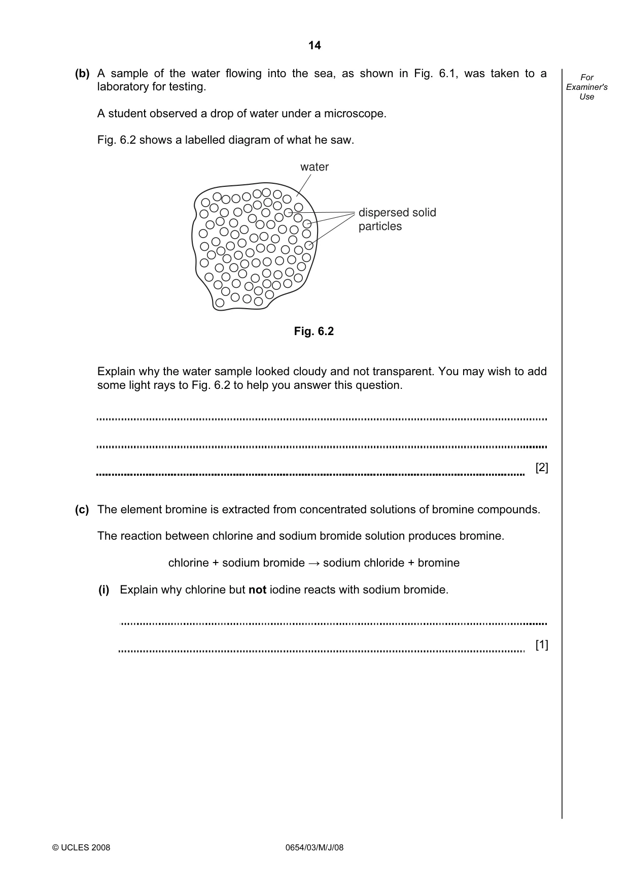 Cambridge IGCSE Sciences - Co-ordinated (Double) 0654 2008 May/June Paper 3 · Variant 1 question paper, page 14 of 24