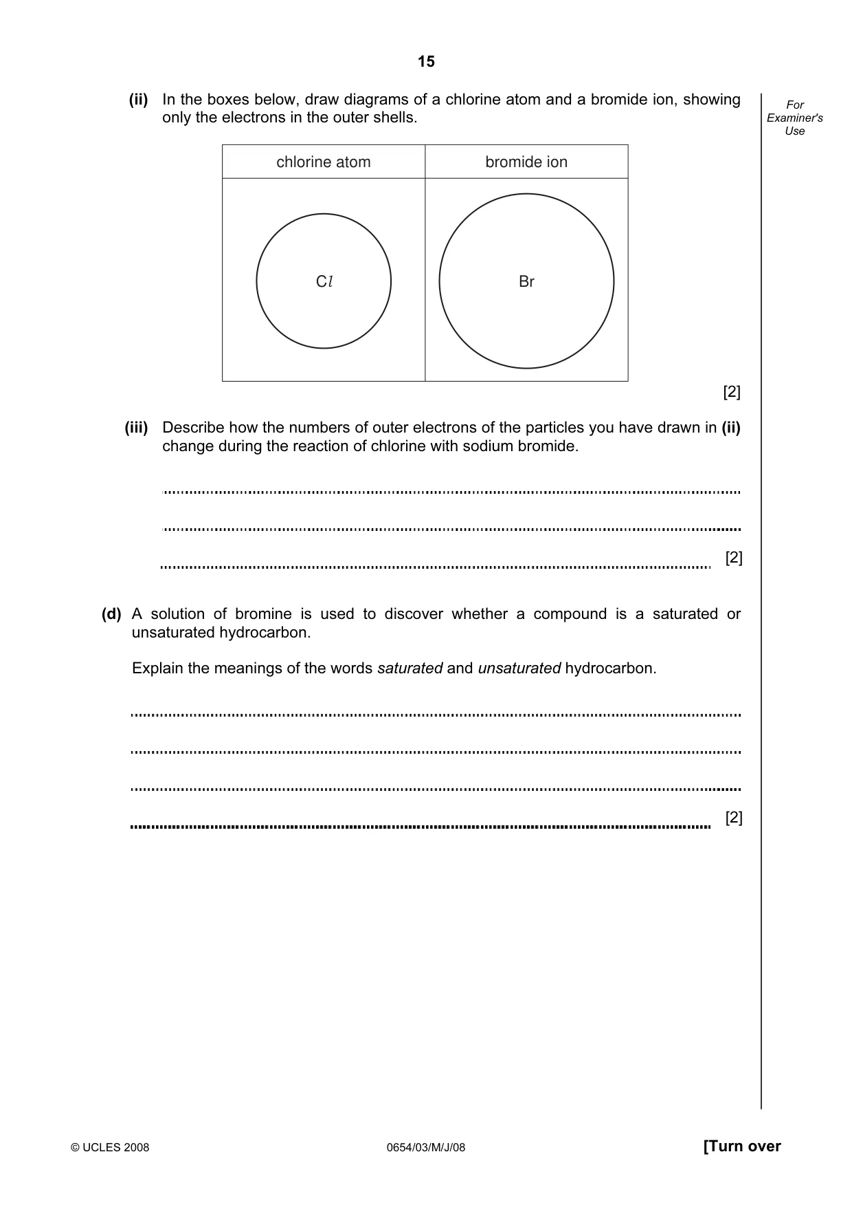 Cambridge IGCSE Sciences - Co-ordinated (Double) 0654 2008 May/June Paper 3 · Variant 1 question paper, page 15 of 24
