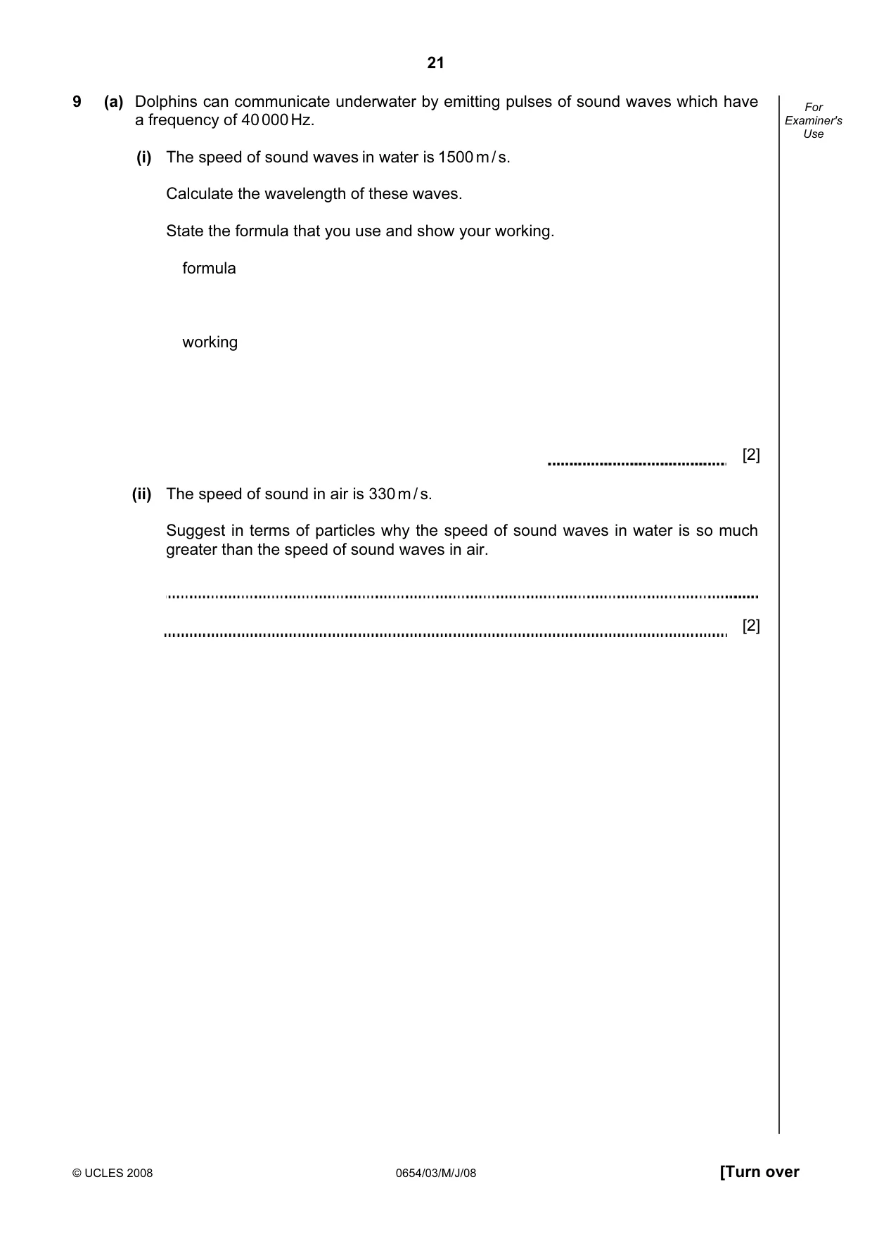 Cambridge IGCSE Sciences - Co-ordinated (Double) 0654 2008 May/June Paper 3 · Variant 1 question paper, page 21 of 24