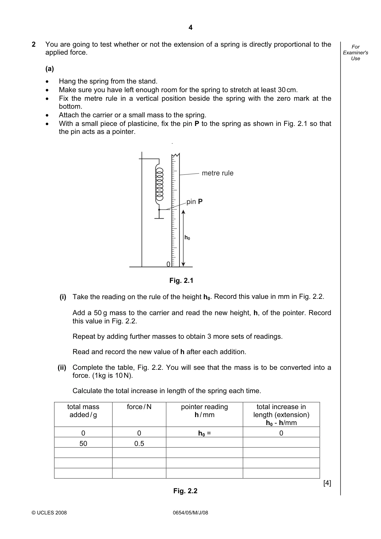 Cambridge IGCSE Sciences - Co-ordinated (Double) 0654 2008 May/June Paper 5 · Variant 1 question paper, page 4 of 12