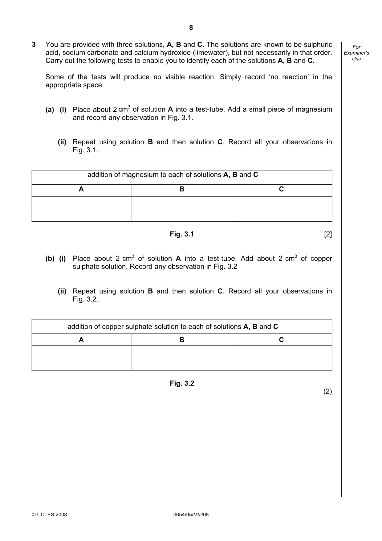 Cambridge IGCSE Sciences - Co-ordinated (Double) 0654 2008 May/June Paper 5 · Variant 1 question paper, page 8 of 12