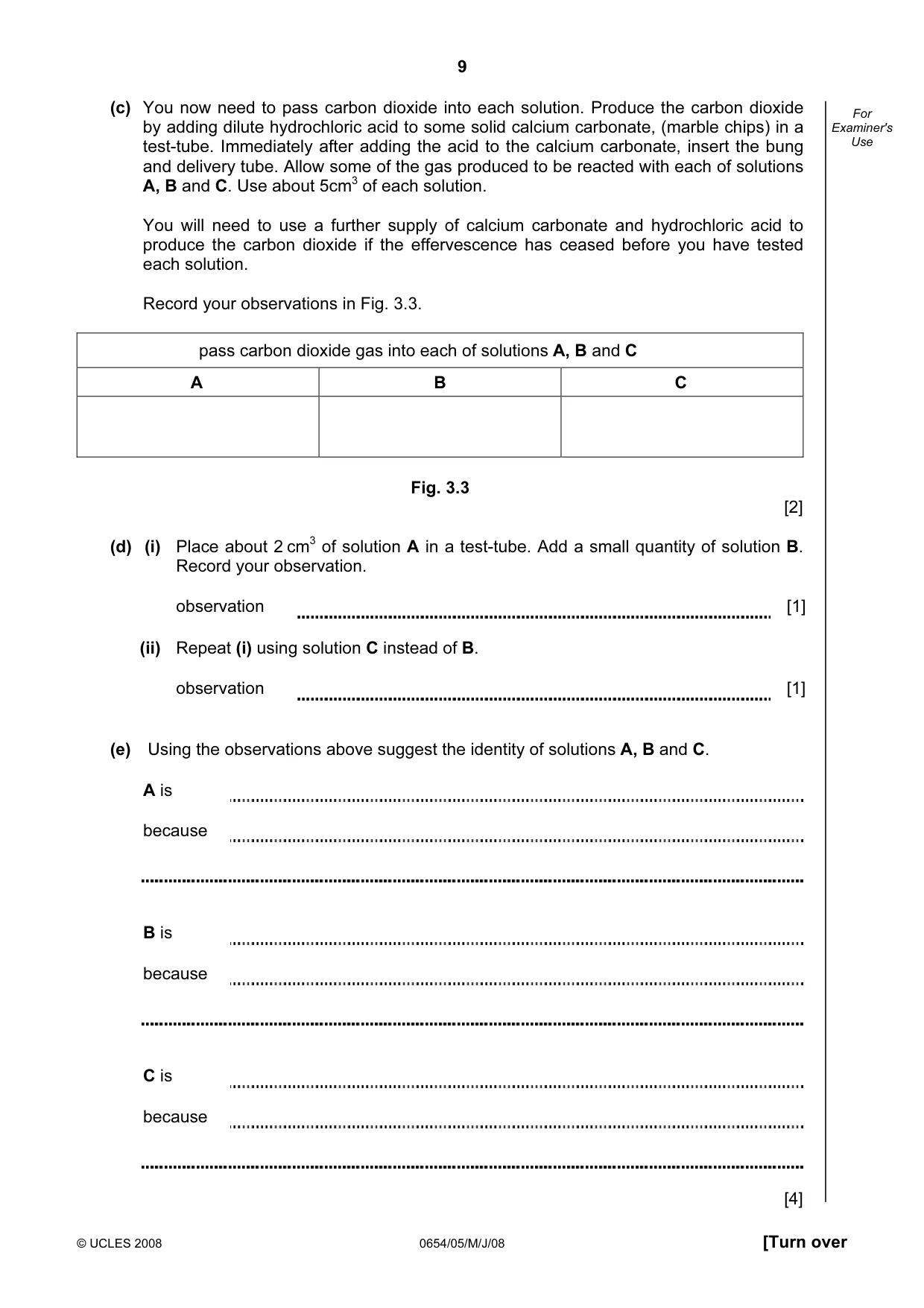 Cambridge IGCSE Sciences - Co-ordinated (Double) 0654 2008 May/June Paper 5 · Variant 1 question paper, page 9 of 12