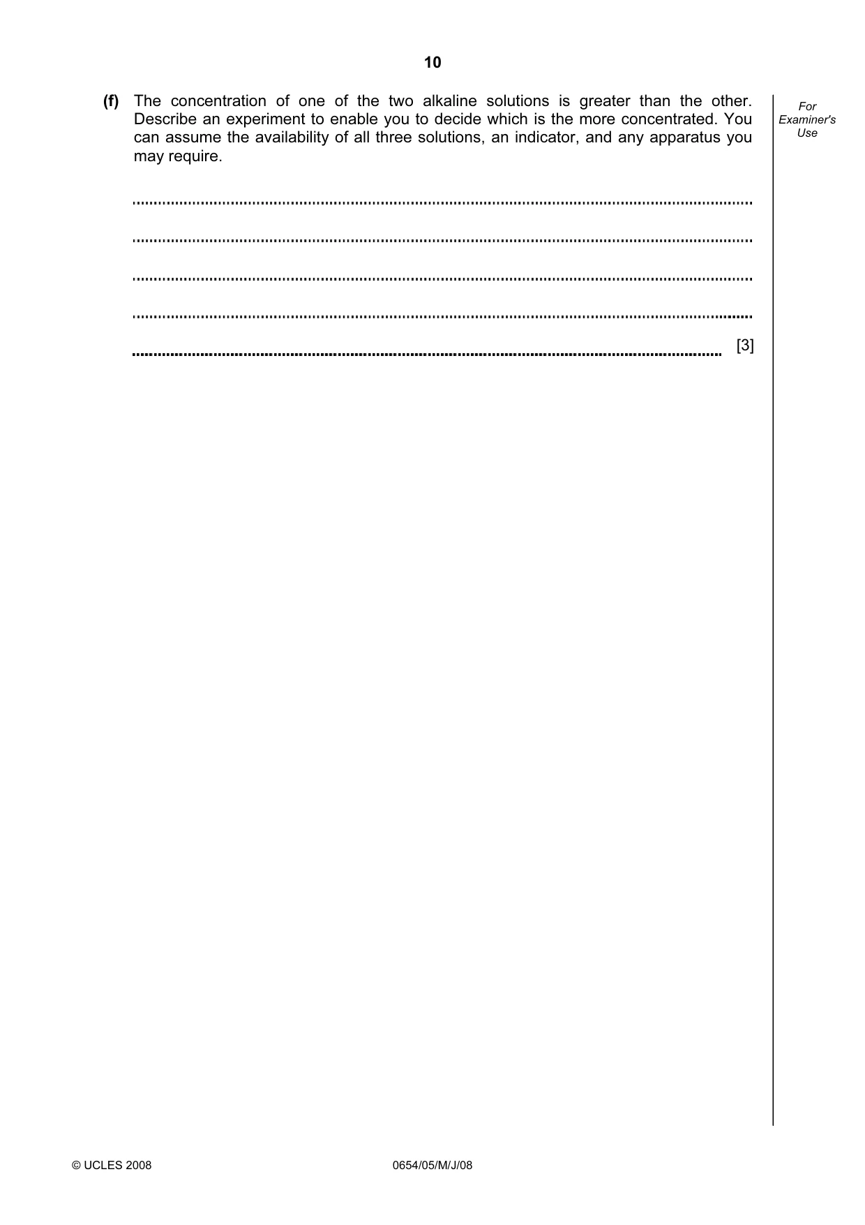 Cambridge IGCSE Sciences - Co-ordinated (Double) 0654 2008 May/June Paper 5 · Variant 1 question paper, page 10 of 12