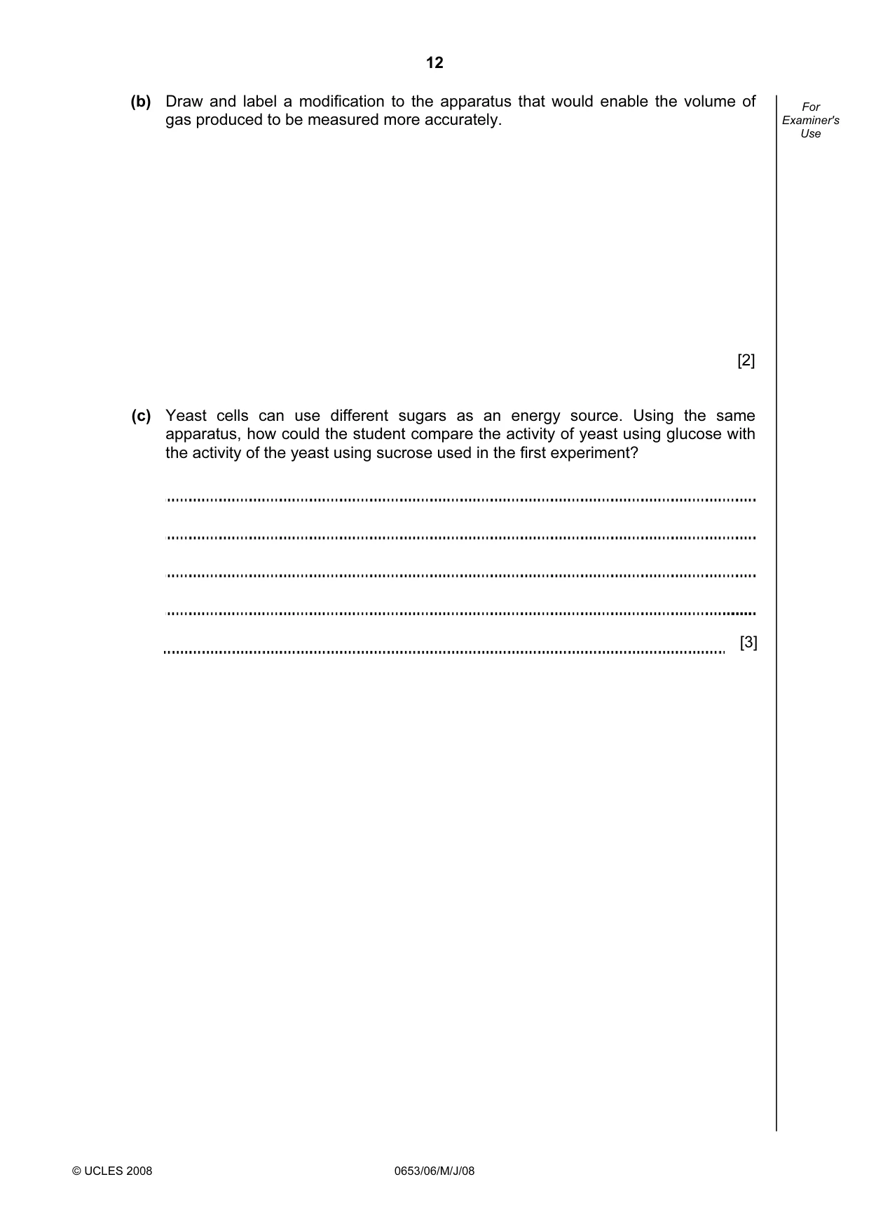 Cambridge IGCSE Sciences - Co-ordinated (Double) 0654 2008 May/June Paper 6 · Variant 1 question paper, page 12 of 20