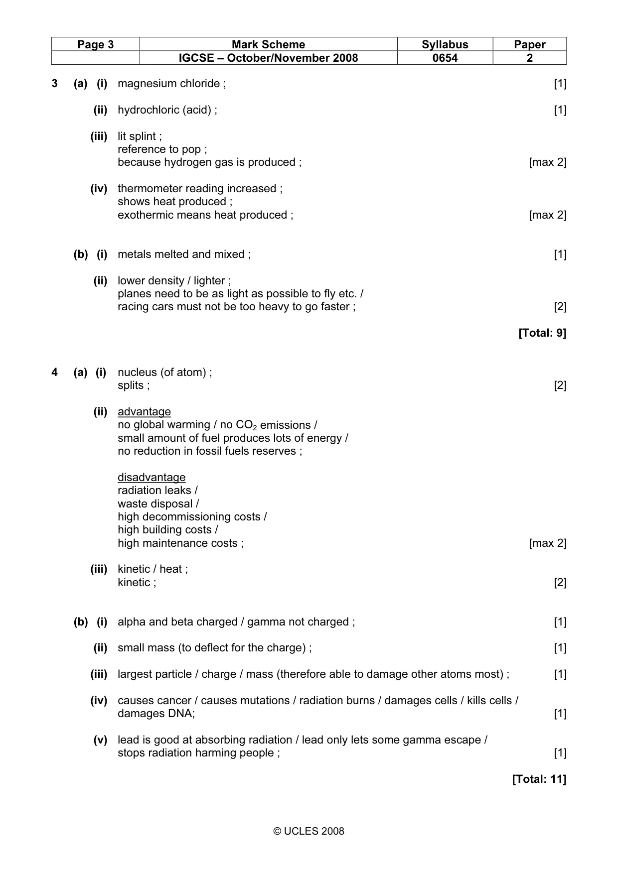 Mark scheme, page 3 of 7