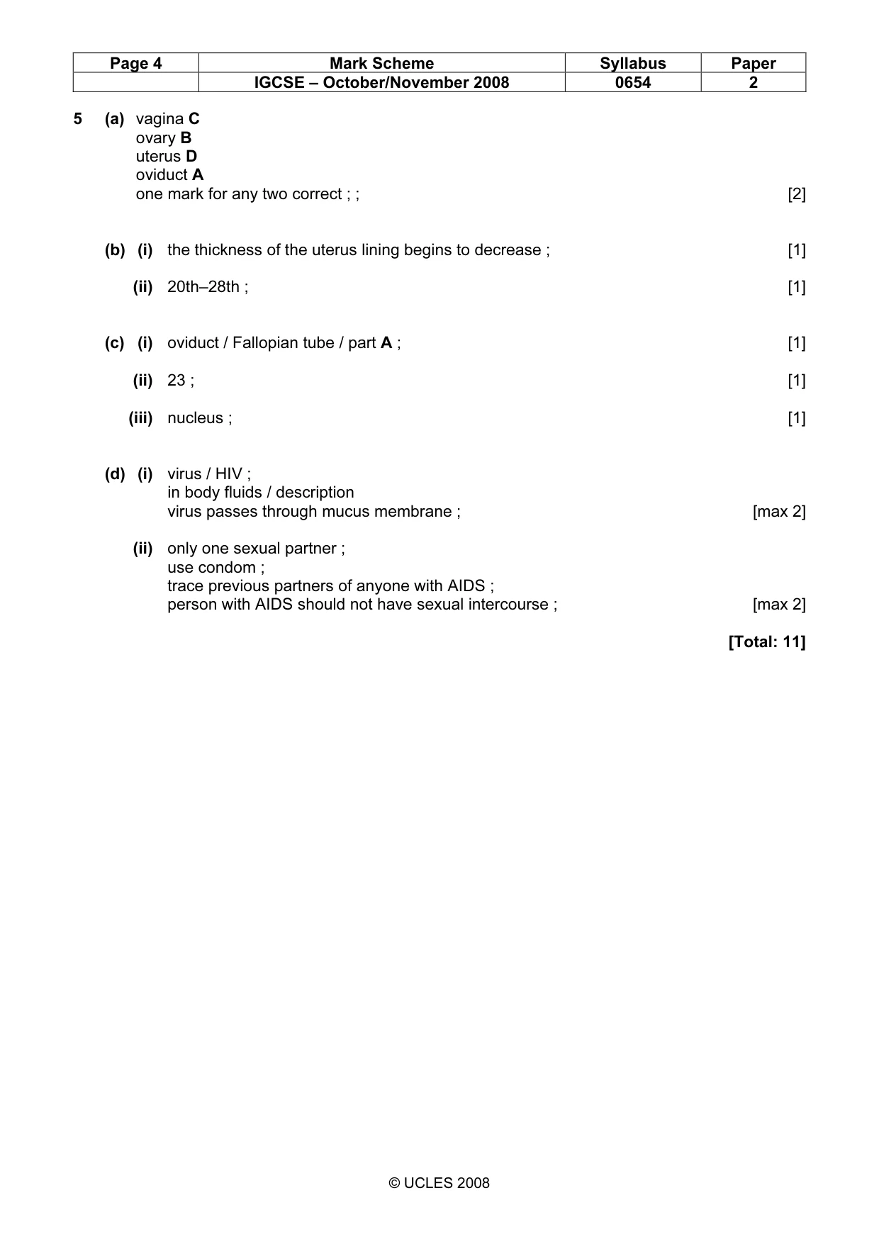 Mark scheme, page 4 of 7