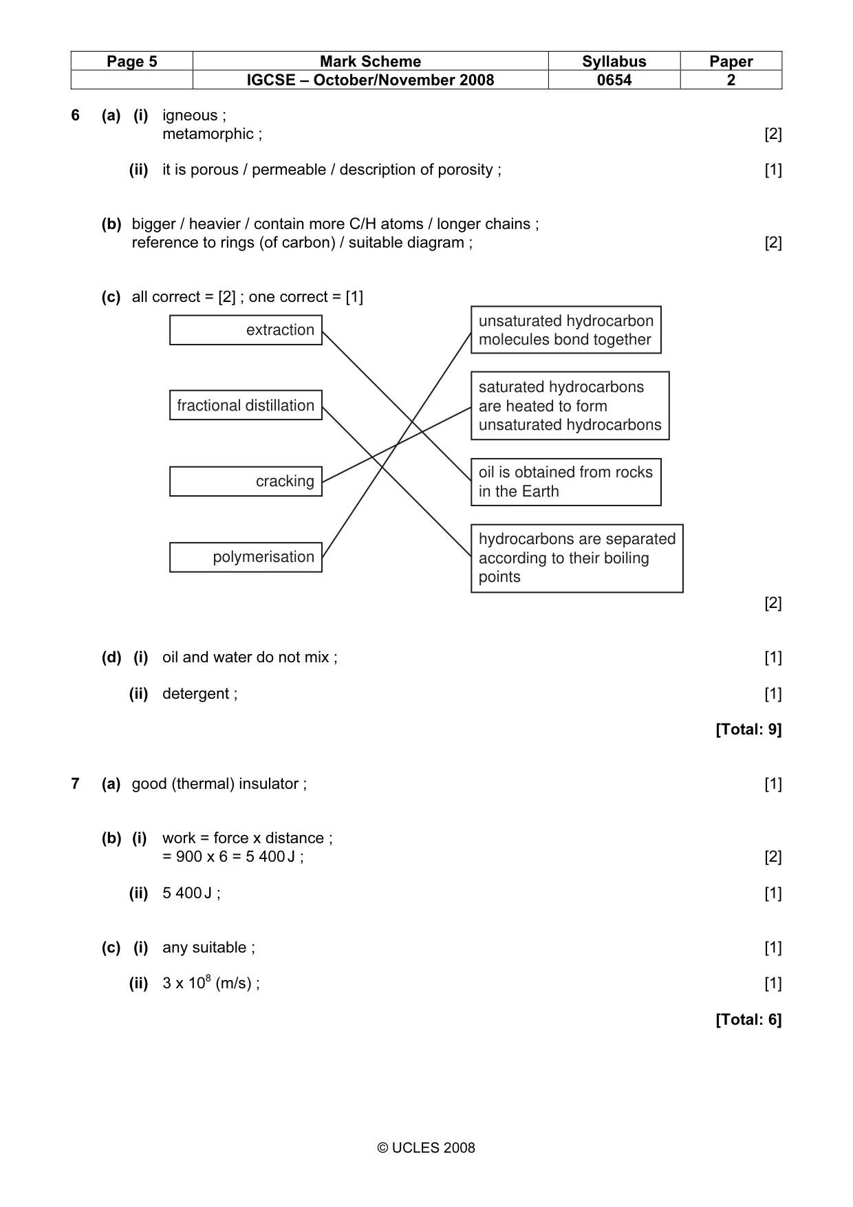 Mark scheme, page 5 of 7