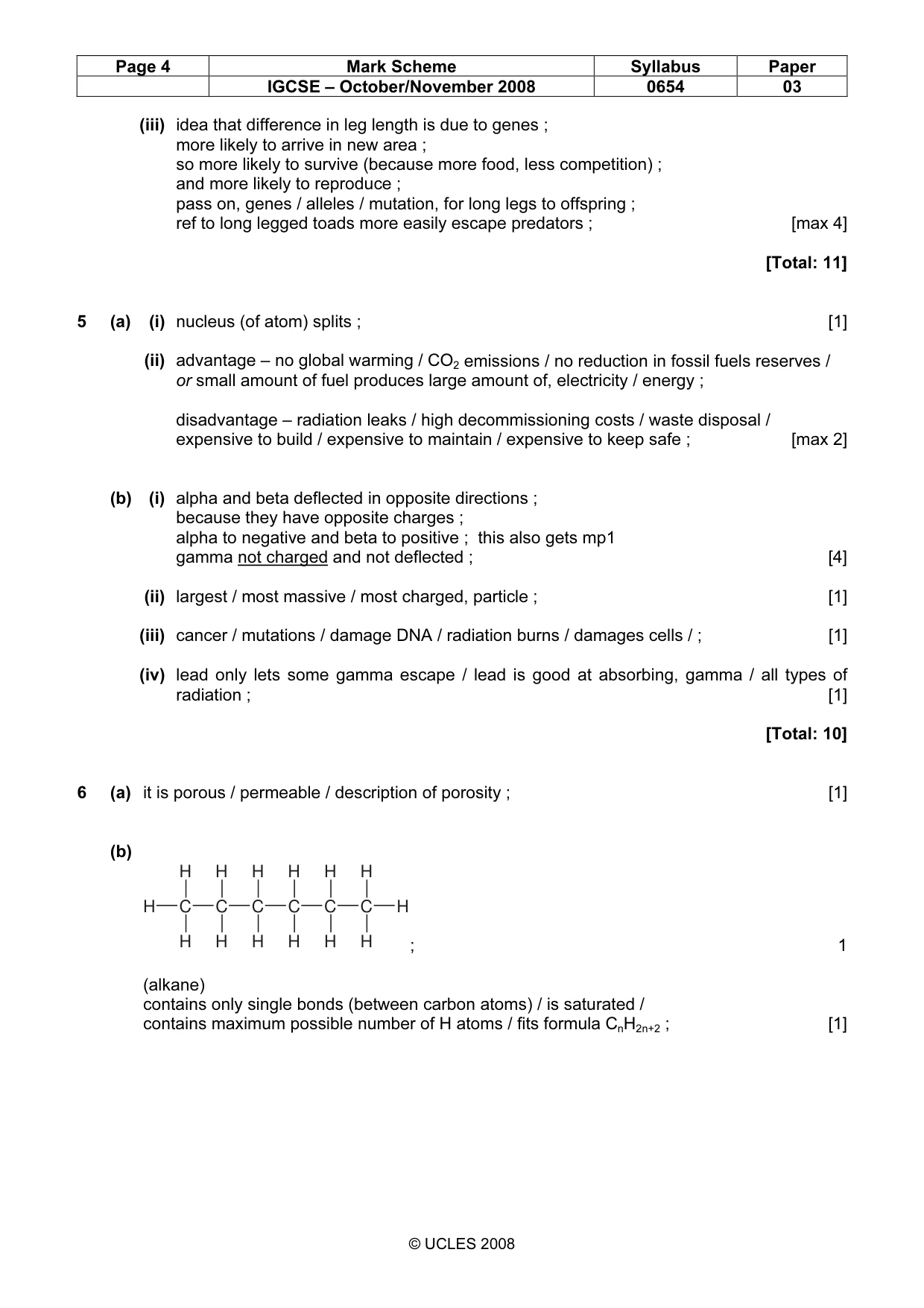 Mark scheme, page 4 of 6