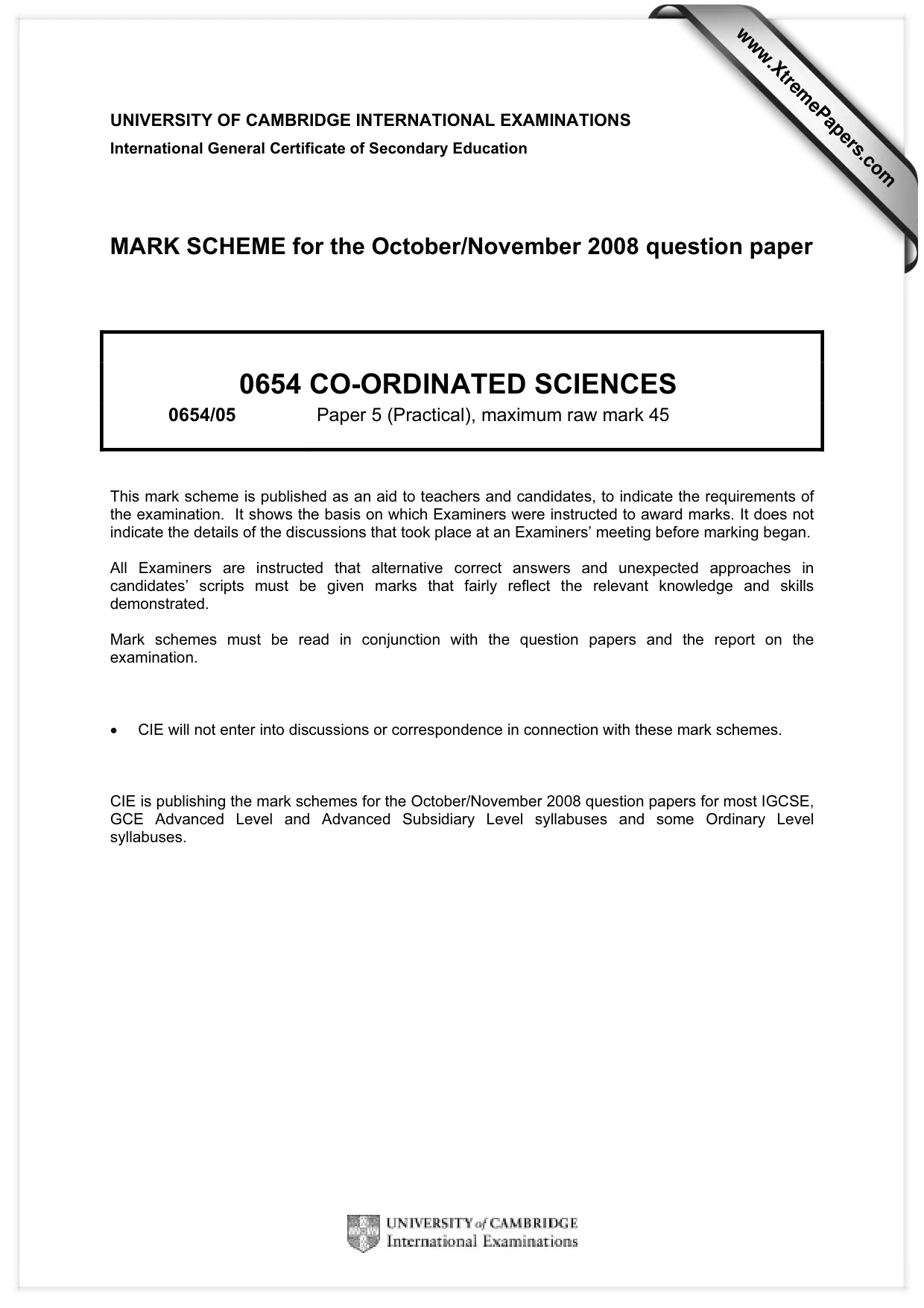 Mark scheme, page 1 of 3