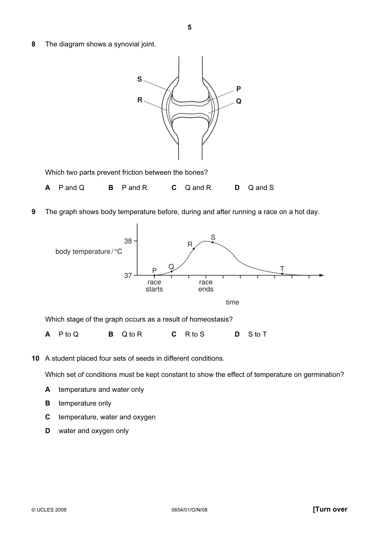 Cambridge IGCSE Sciences - Co-ordinated (Double) 0654 2008 Oct/Nov Paper 1 · Variant 1 question paper, page 5 of 20