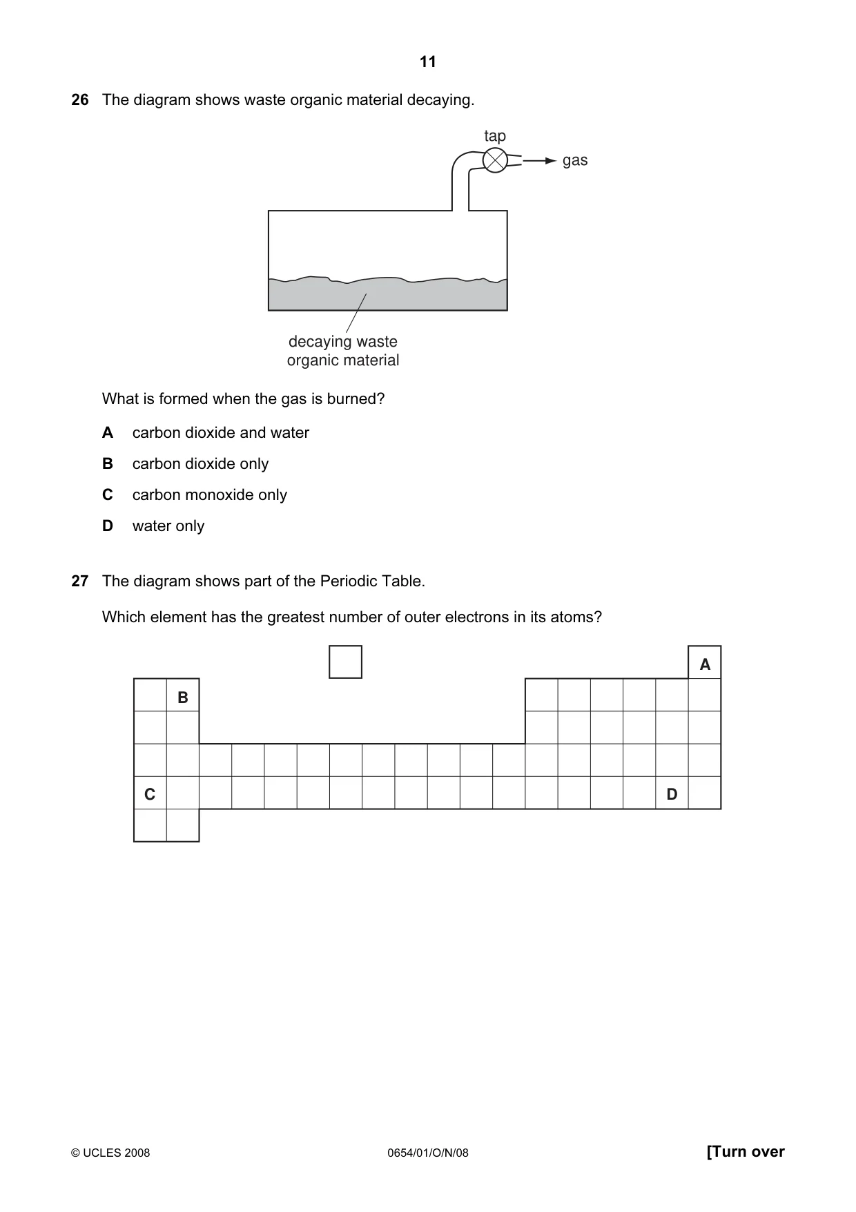 Cambridge IGCSE Sciences - Co-ordinated (Double) 0654 2008 Oct/Nov Paper 1 · Variant 1 question paper, page 11 of 20