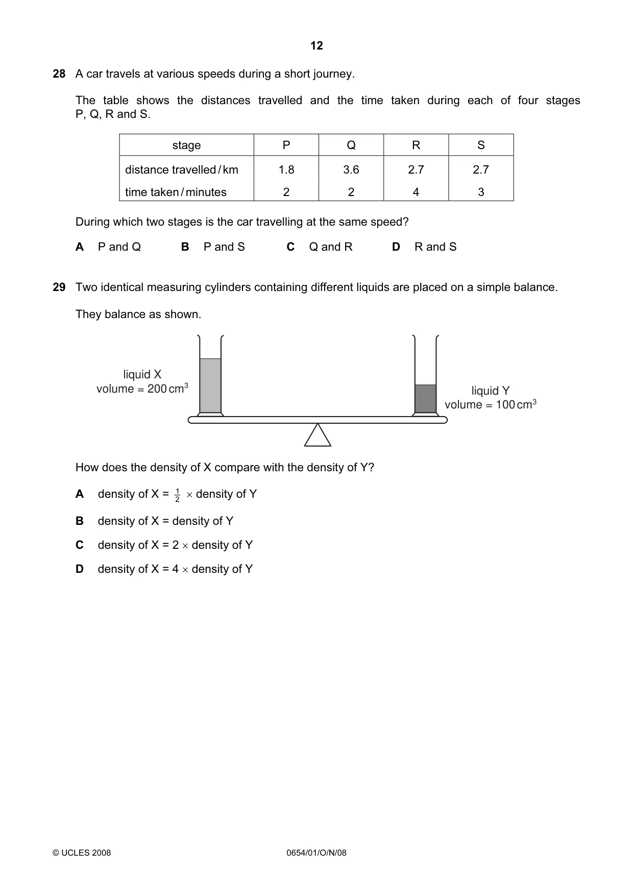 Cambridge IGCSE Sciences - Co-ordinated (Double) 0654 2008 Oct/Nov Paper 1 · Variant 1 question paper, page 12 of 20