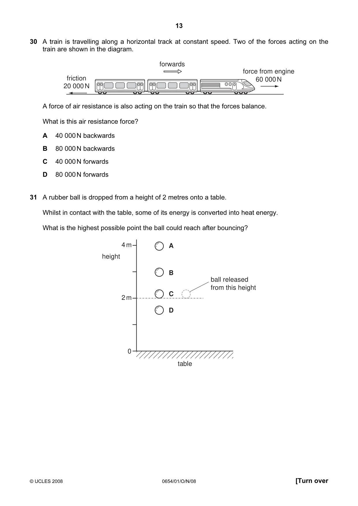 Cambridge IGCSE Sciences - Co-ordinated (Double) 0654 2008 Oct/Nov Paper 1 · Variant 1 question paper, page 13 of 20