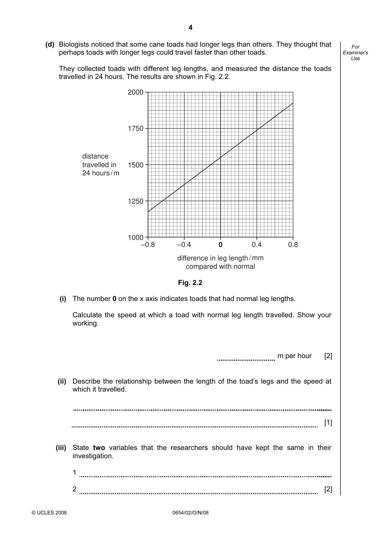 Cambridge IGCSE Sciences - Co-ordinated (Double) 0654 2008 Oct/Nov Paper 2 · Variant 1 question paper, page 4 of 28