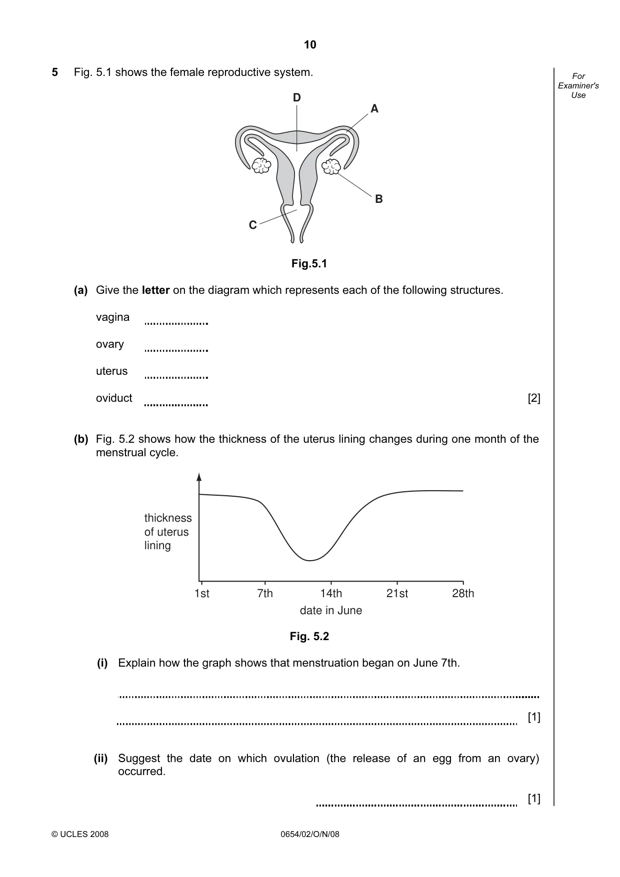 Cambridge IGCSE Sciences - Co-ordinated (Double) 0654 2008 Oct/Nov Paper 2 · Variant 1 question paper, page 10 of 28