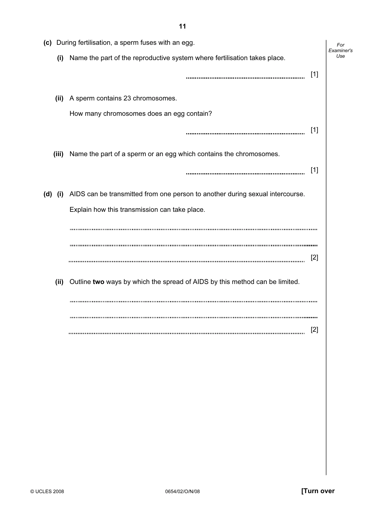Cambridge IGCSE Sciences - Co-ordinated (Double) 0654 2008 Oct/Nov Paper 2 · Variant 1 question paper, page 11 of 28