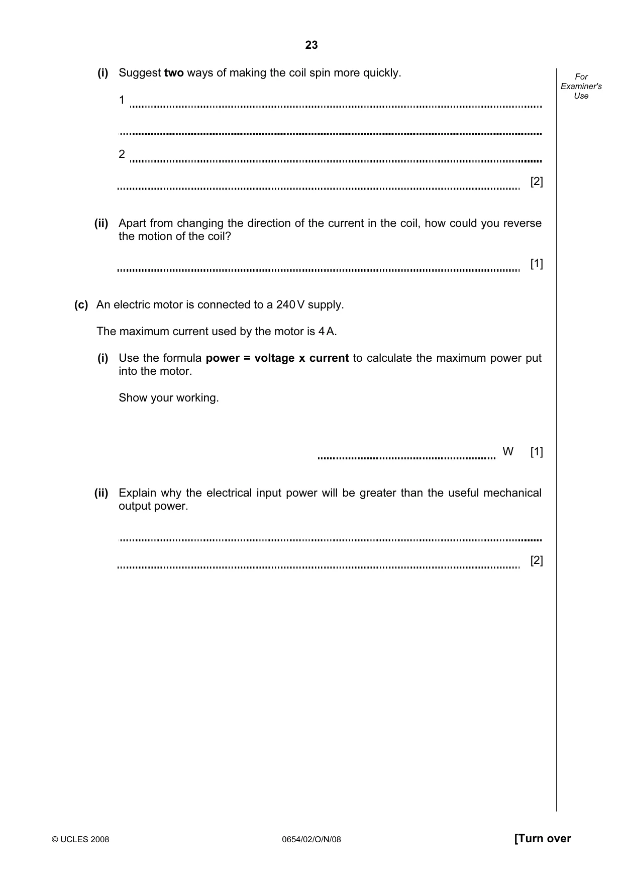 Cambridge IGCSE Sciences - Co-ordinated (Double) 0654 2008 Oct/Nov Paper 2 · Variant 1 question paper, page 23 of 28