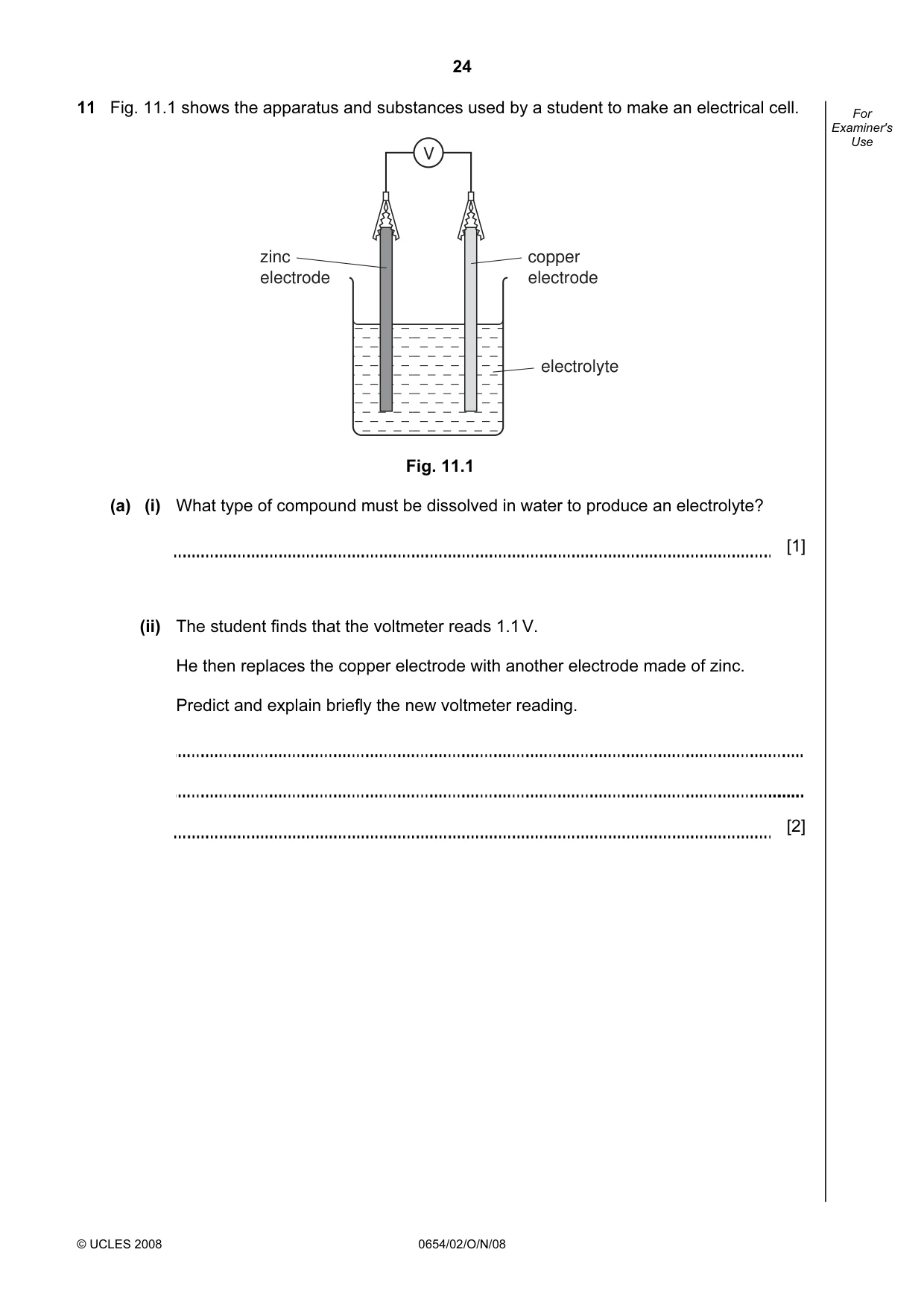 Cambridge IGCSE Sciences - Co-ordinated (Double) 0654 2008 Oct/Nov Paper 2 · Variant 1 question paper, page 24 of 28