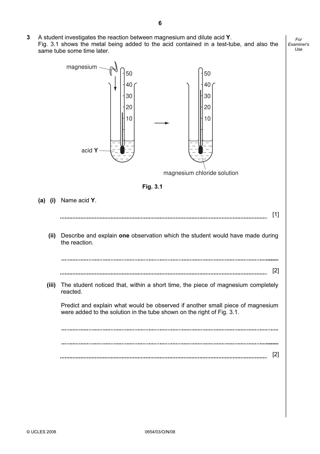 Cambridge IGCSE Sciences - Co-ordinated (Double) 0654 2008 Oct/Nov Paper 3 · Variant 1 question paper, page 6 of 28