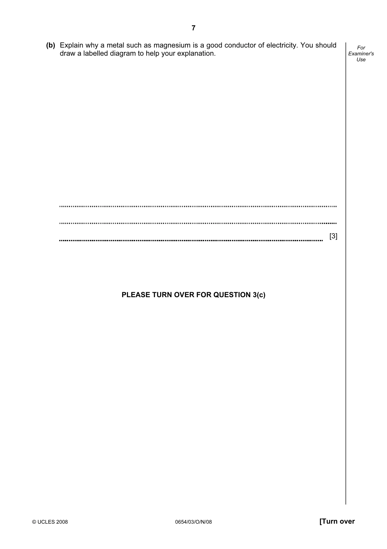 Cambridge IGCSE Sciences - Co-ordinated (Double) 0654 2008 Oct/Nov Paper 3 · Variant 1 question paper, page 7 of 28