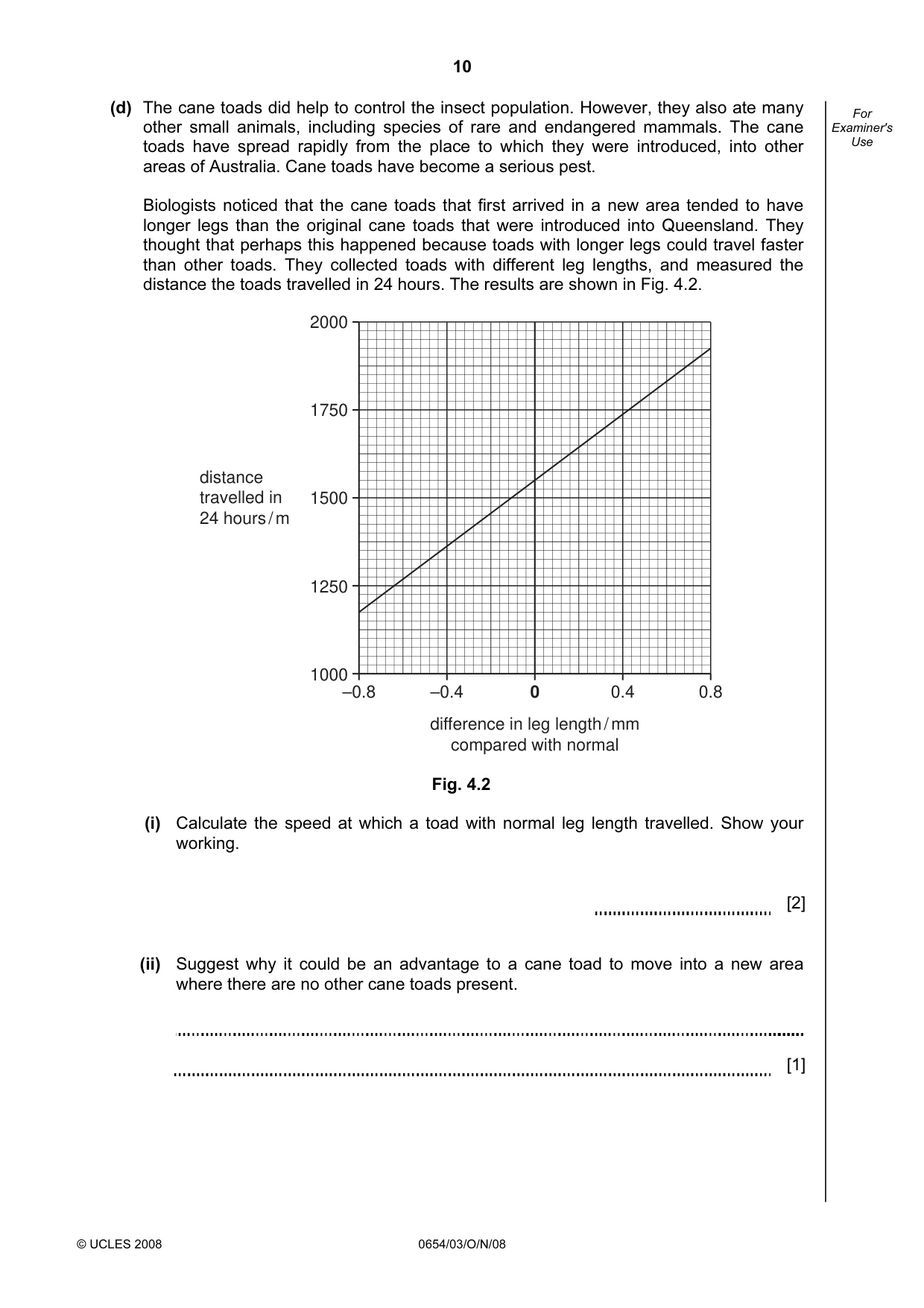 Cambridge IGCSE Sciences - Co-ordinated (Double) 0654 2008 Oct/Nov Paper 3 · Variant 1 question paper, page 10 of 28
