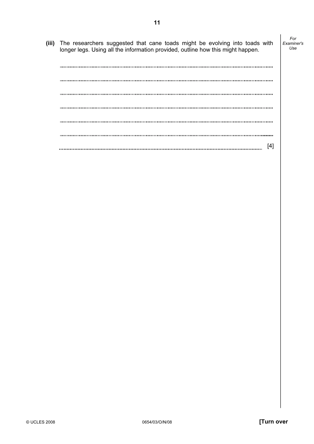 Cambridge IGCSE Sciences - Co-ordinated (Double) 0654 2008 Oct/Nov Paper 3 · Variant 1 question paper, page 11 of 28